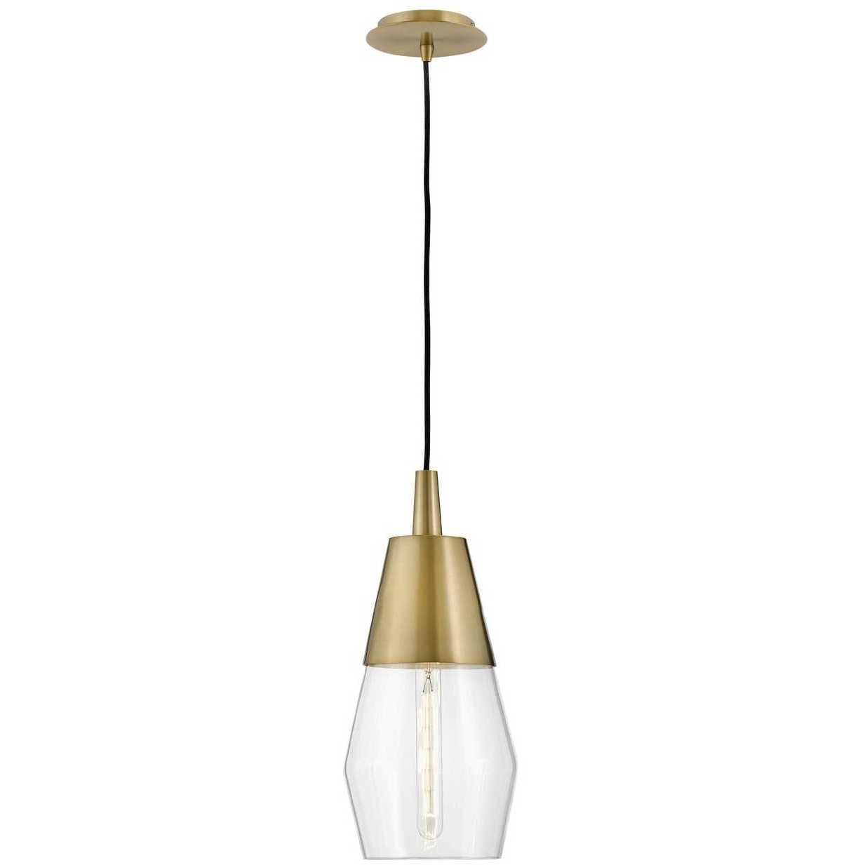 Livie LED 8 inch Lacquered Brass Pendant Ceiling Light, Semi-Flush Mount