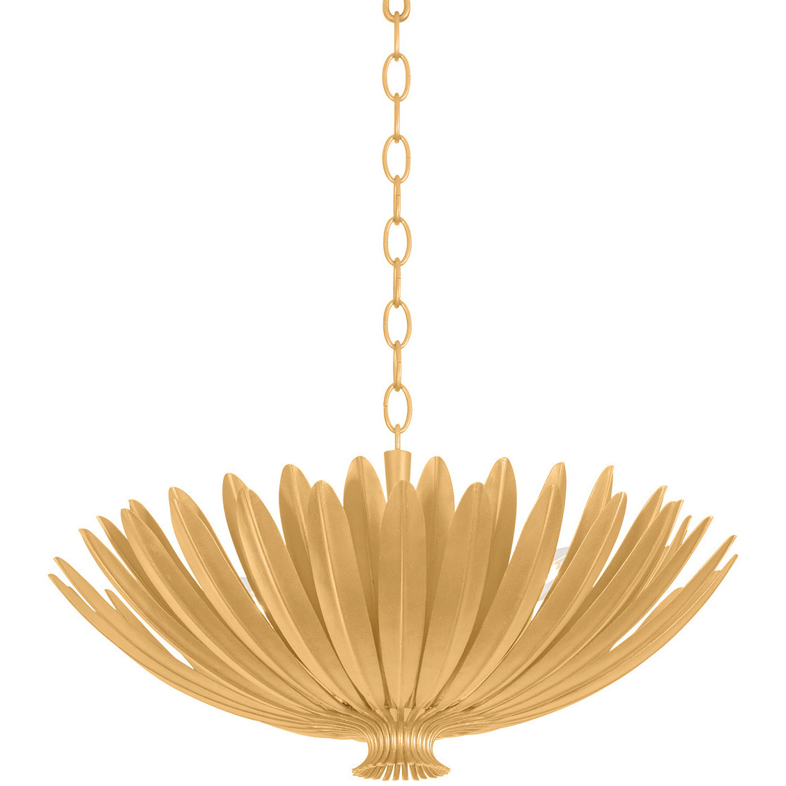 Whitfield 4 Light 24 inch Vintage Gold Leaf Chandelier Ceiling Light