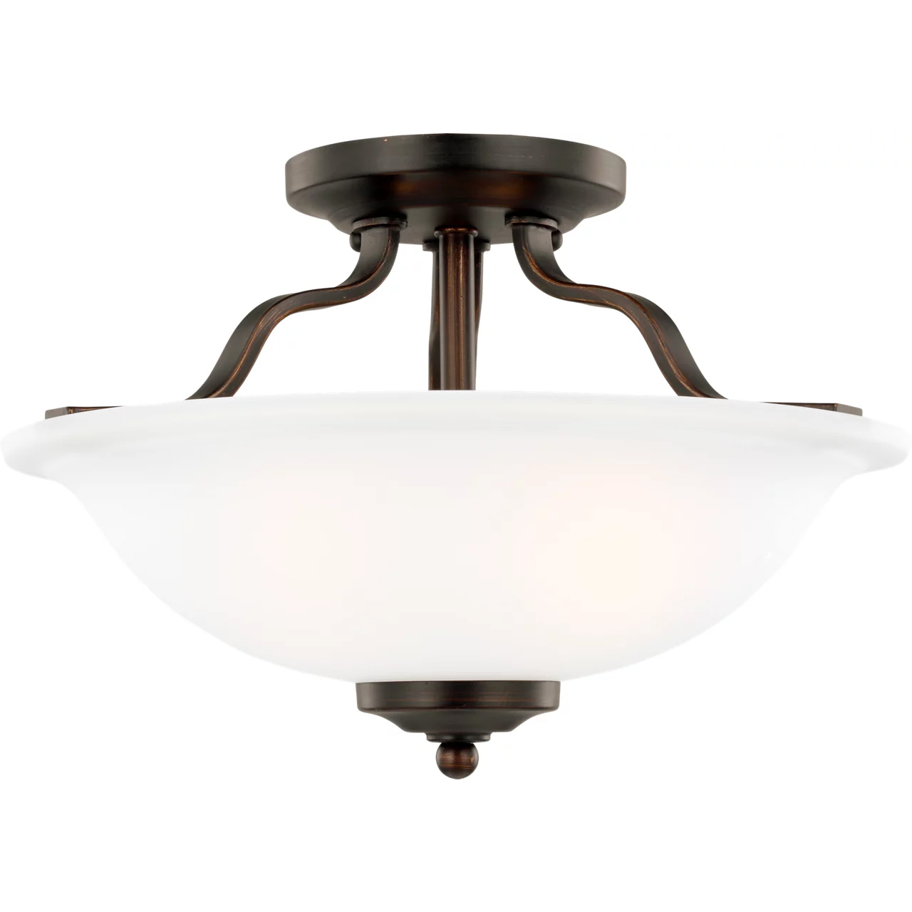 Emmons 2 Light 13 inch Bronze Semi-Flush Mount Ceiling Light