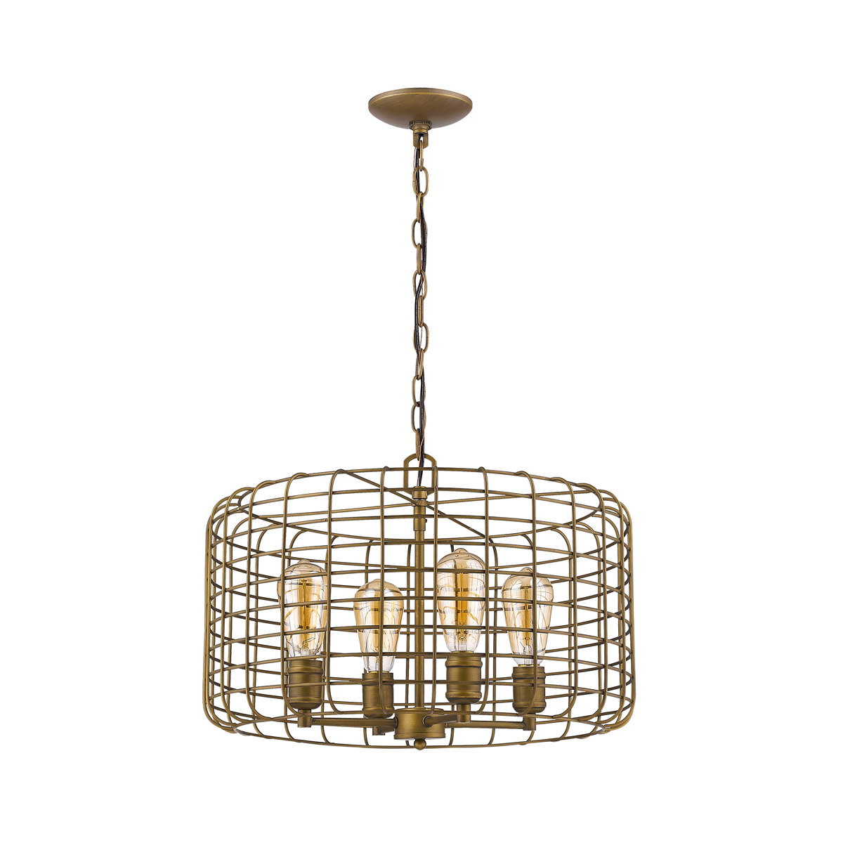 Lynden 4 Light 20.25 inch Raw Brass Pendant Ceiling Light