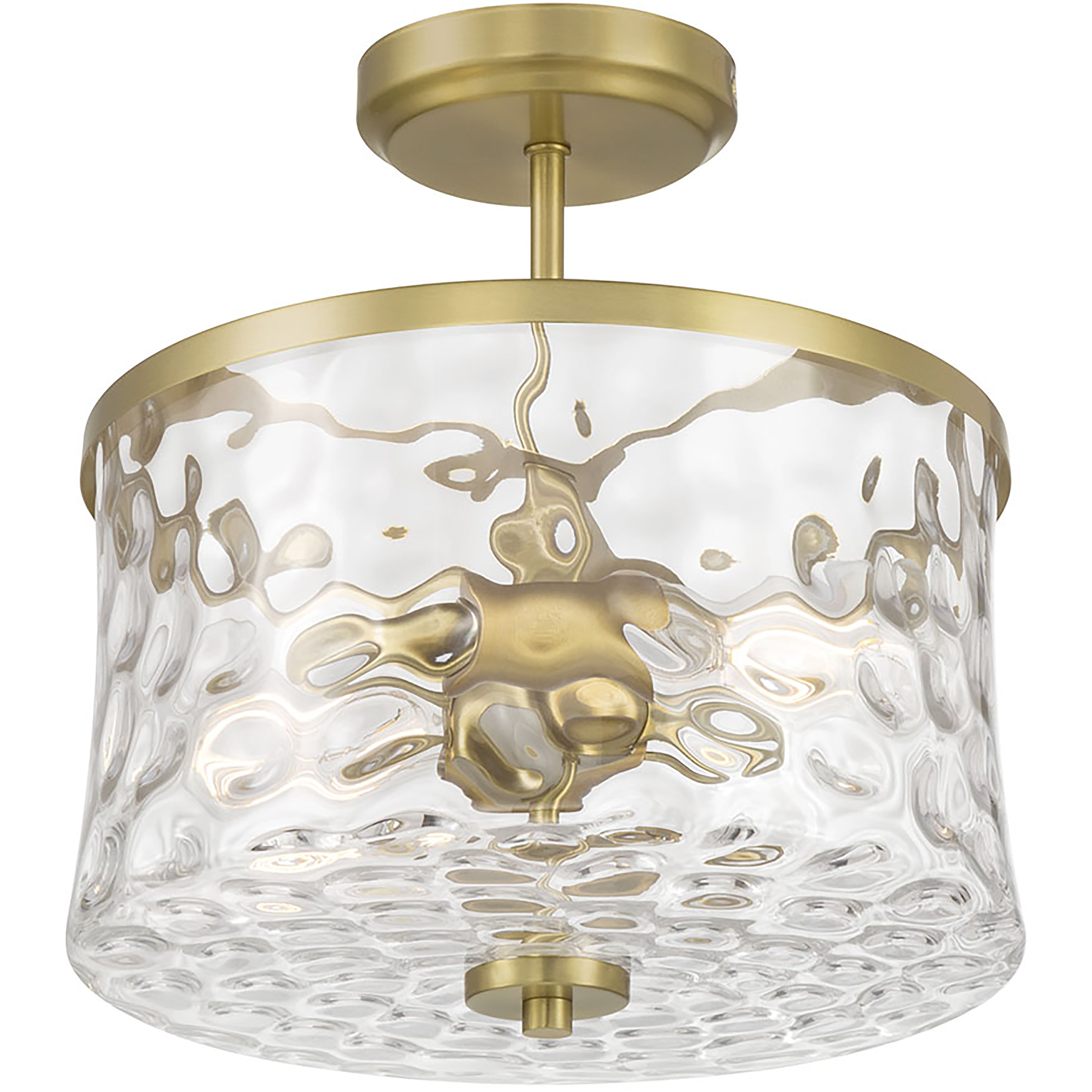 Clarvyn 2 Light 12 inch Vintage Brass Semi-Flush Mount Ceiling Light