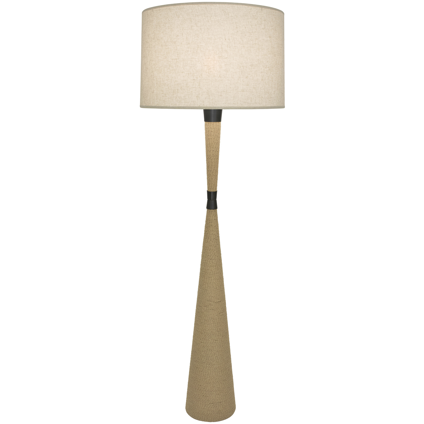 Hatteras 61 inch 150 watt Natural Rope with Deep Patina Bronze Floor Lamp Portable Light in Heather Linen