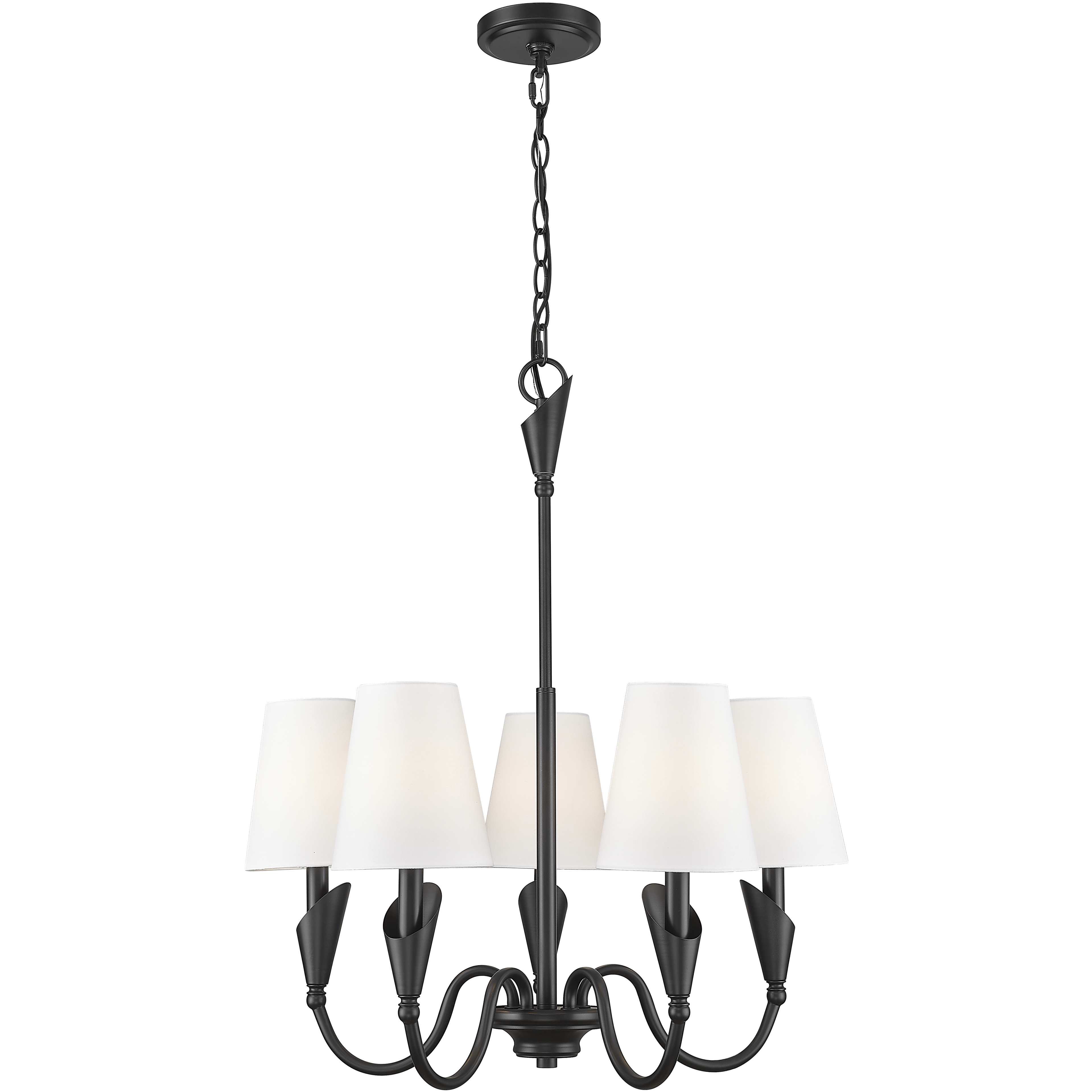 Claudelle 5 Light 24 inch Matte Black Chandelier Ceiling Light
