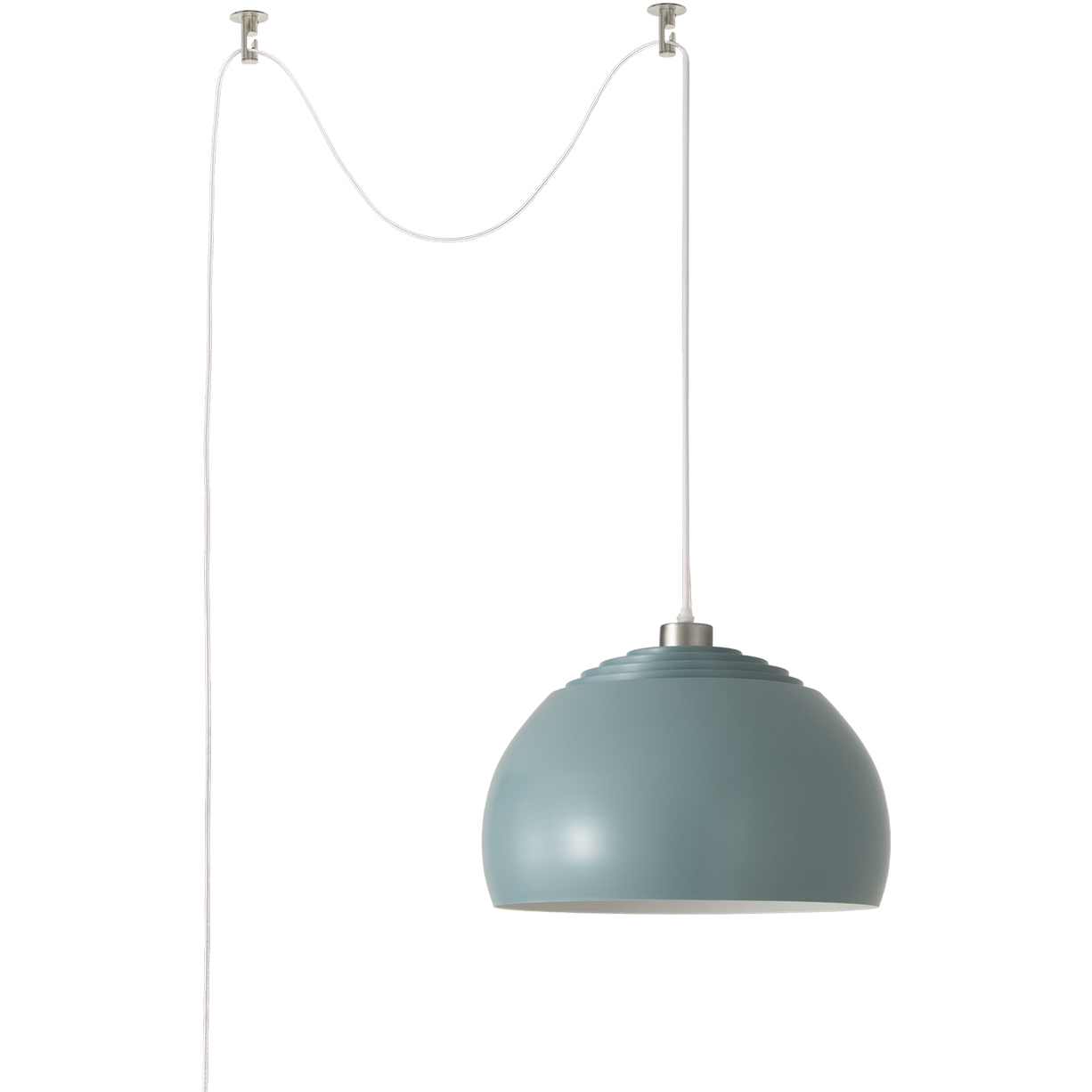 Half Dome 1 Light 18 inch Satin Nickel Pendant Swag Kit Ceiling Light in Satin Nickel Steel