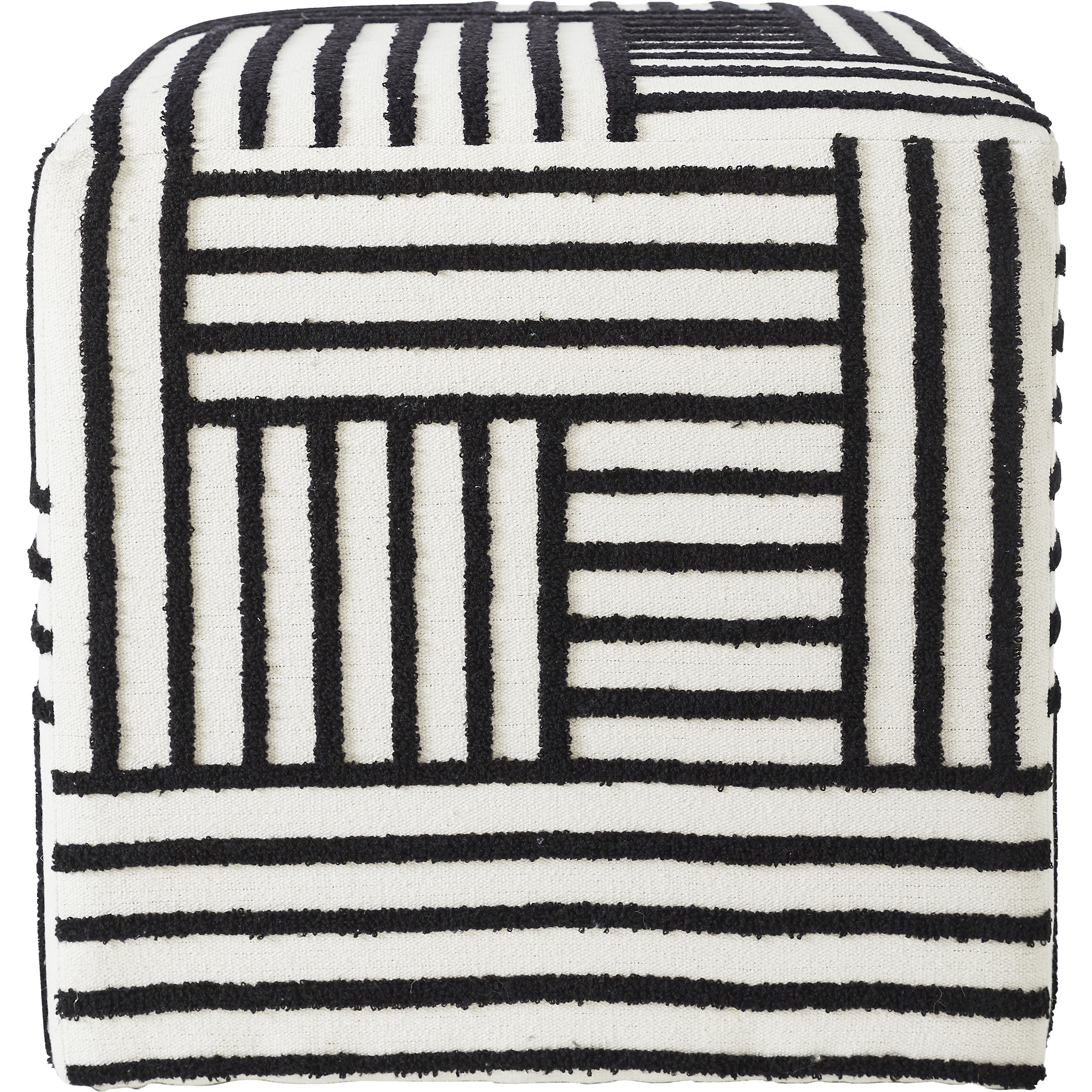 Monti 18 inch Black Cube Ottoman
