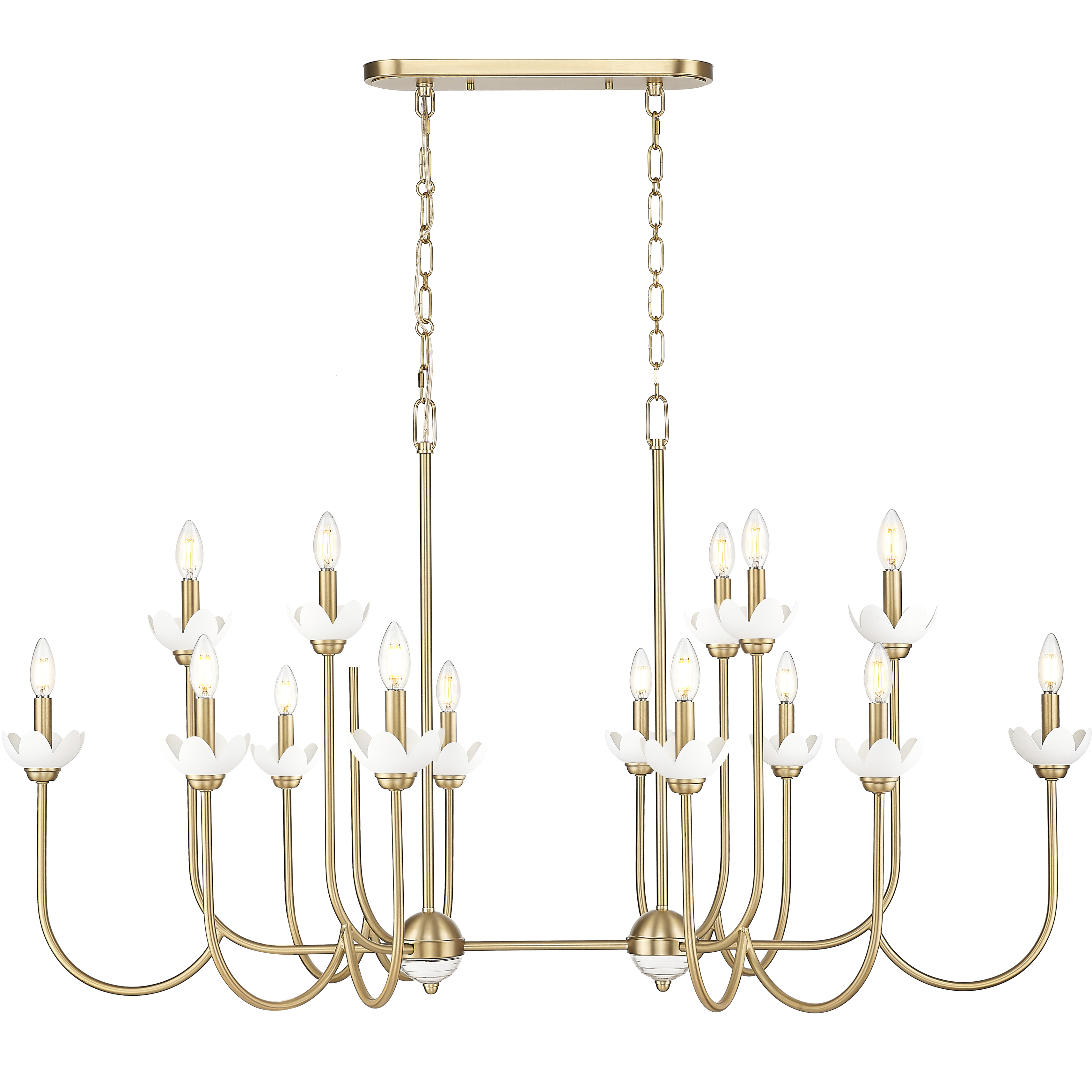 Allistair Linear Chandelier Ceiling Light in Modern Gold