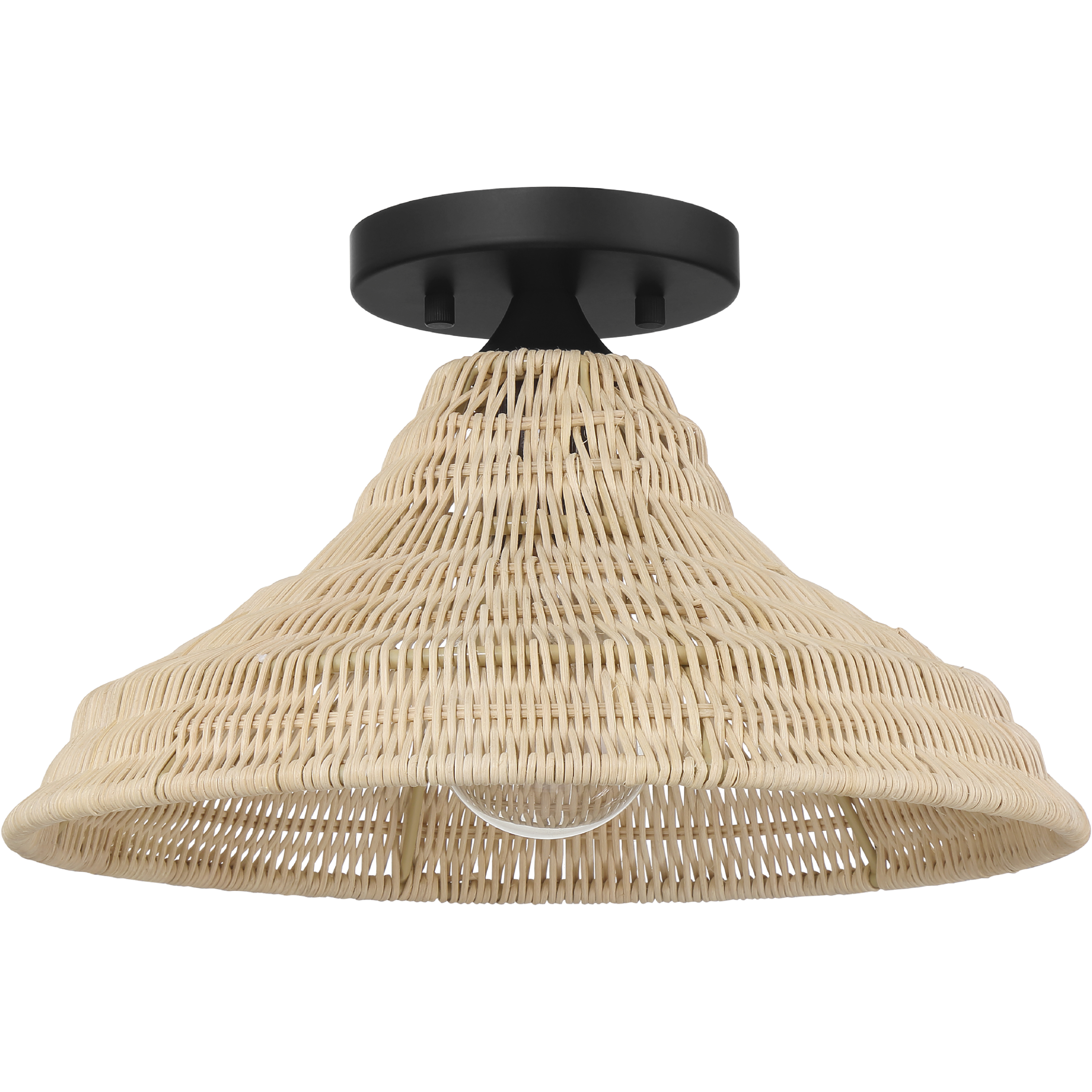 Agoura 1 Light 14 inch Matte Black Flush Mount Ceiling Light, Medium