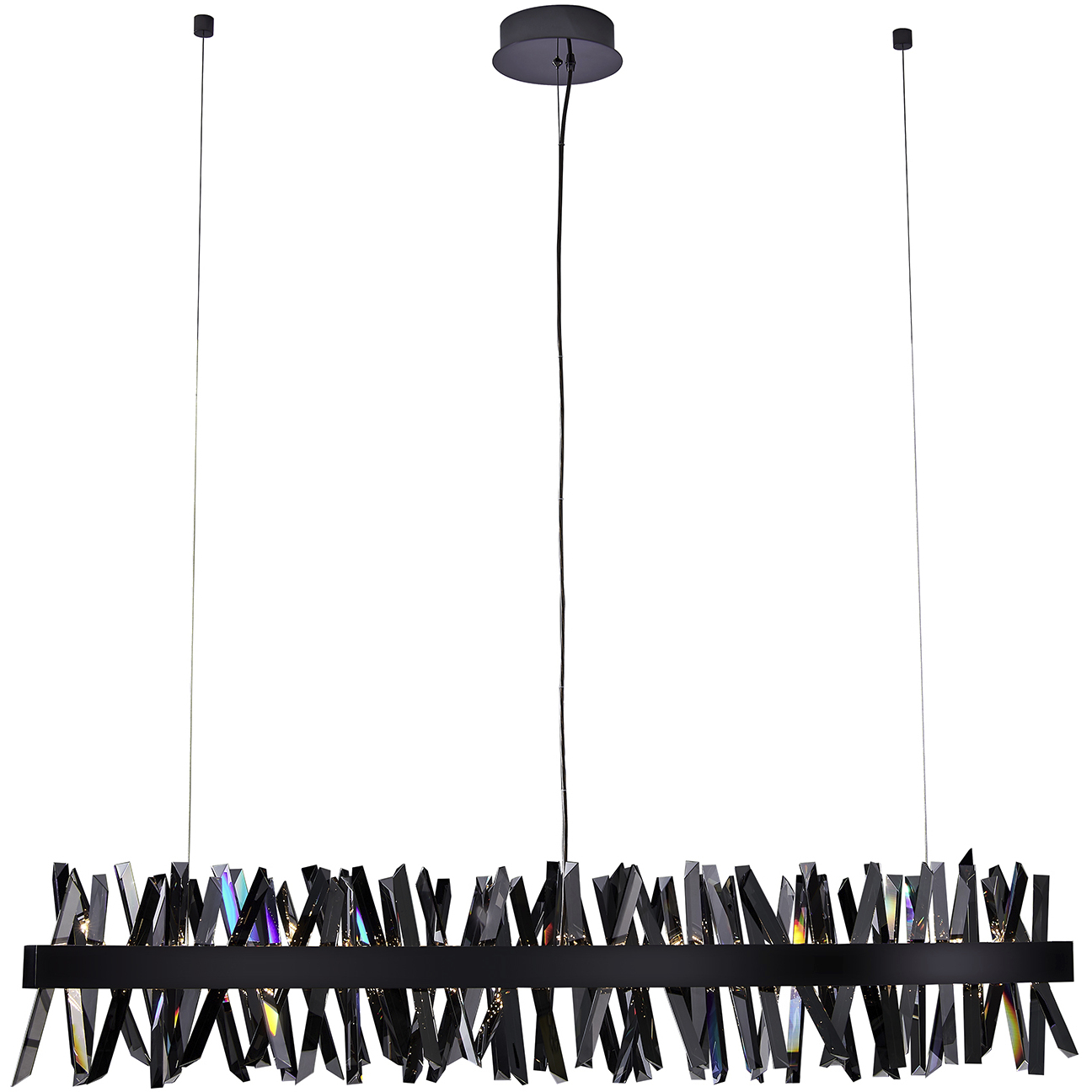 Glacier LED 8 inch Black Nickel Linear Pendant Ceiling Light