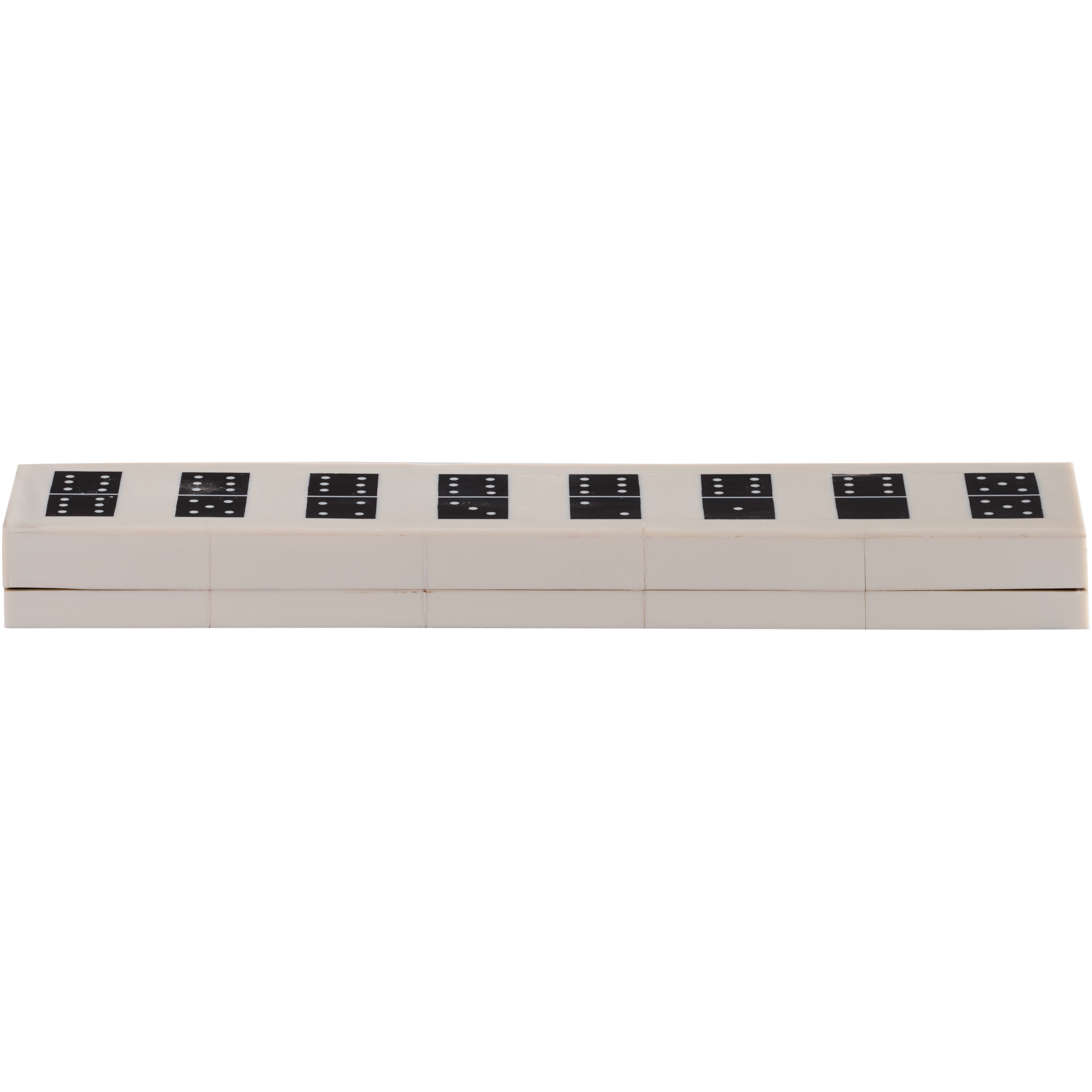Domino Box With Chips White/Cream and Black Game Box