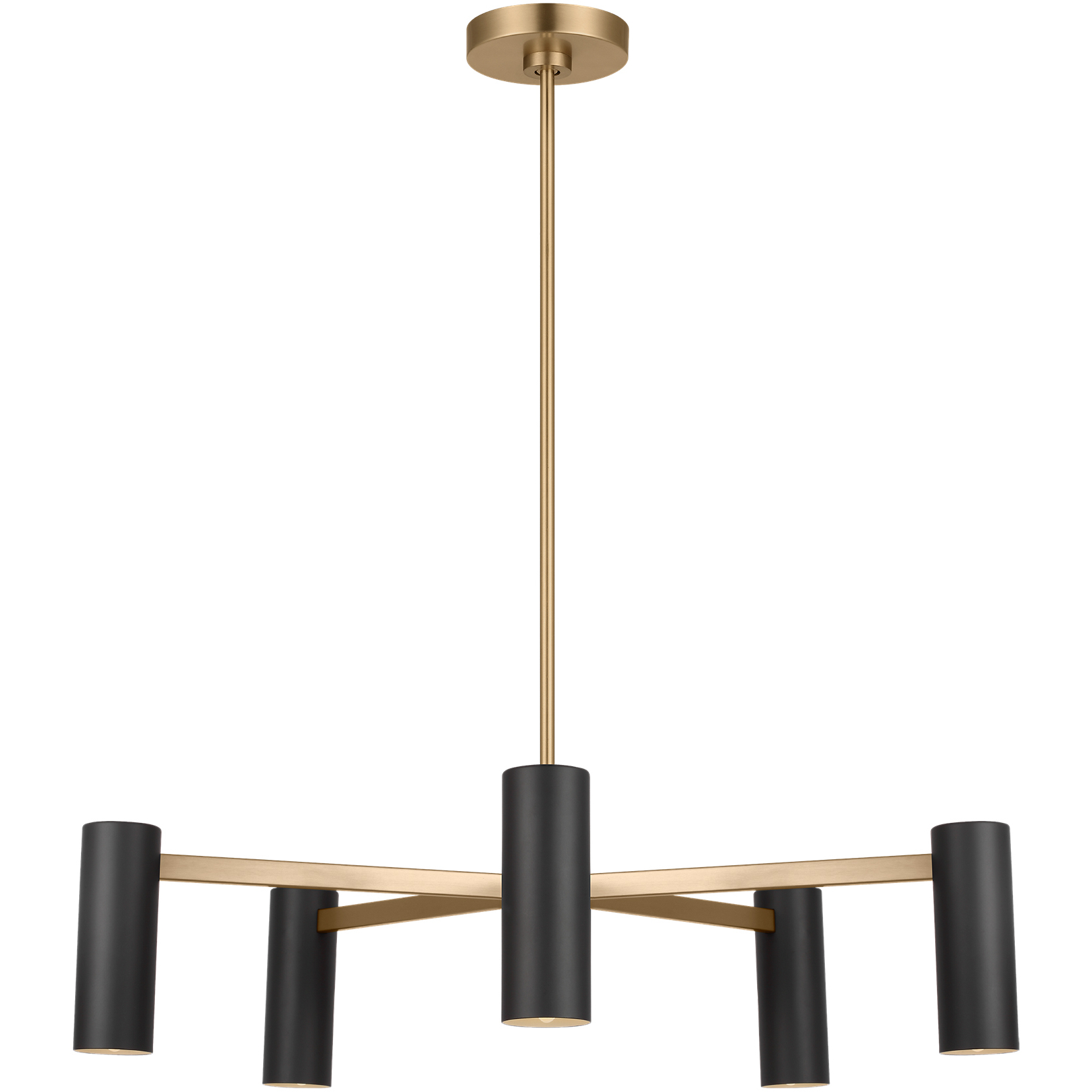 Zentro LED 29 inch Satin Brass Chandelier Ceiling Light