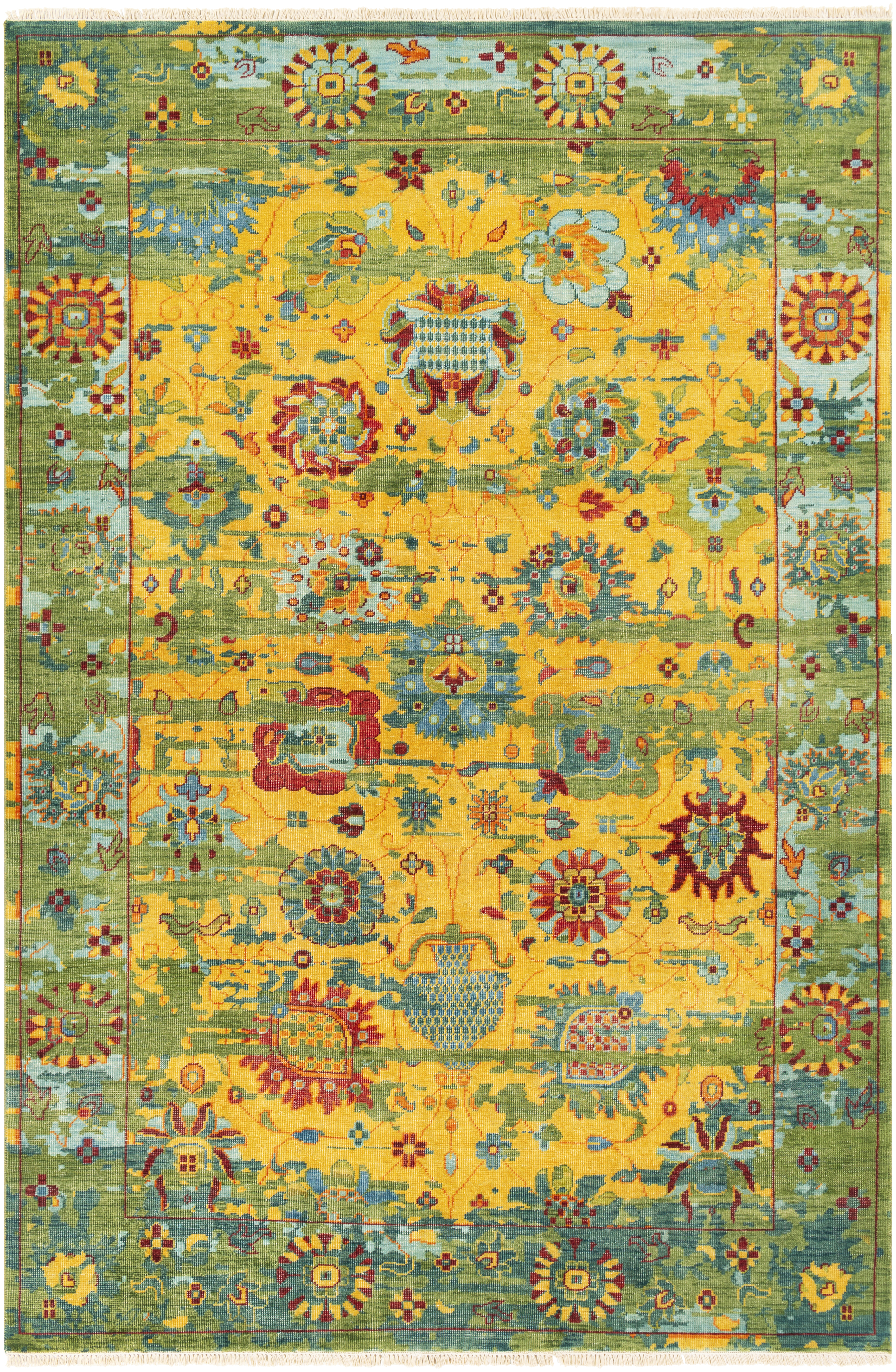 Festival 36 X 24 inch Mustard Rug in 2 x 3, Rectangle
