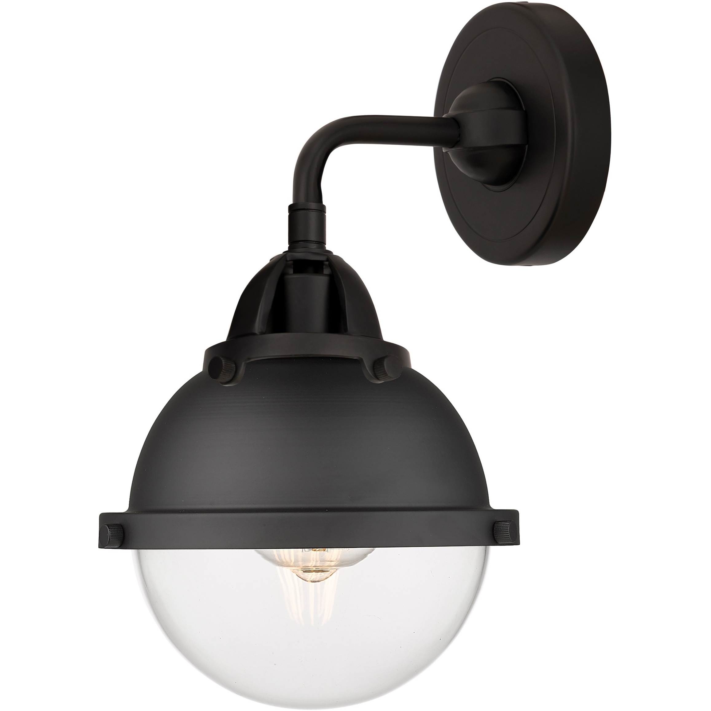 Nouveau 2 Hampden 1 Light 7.25 inch Matte Black Sconce Wall Light in Clear Glass