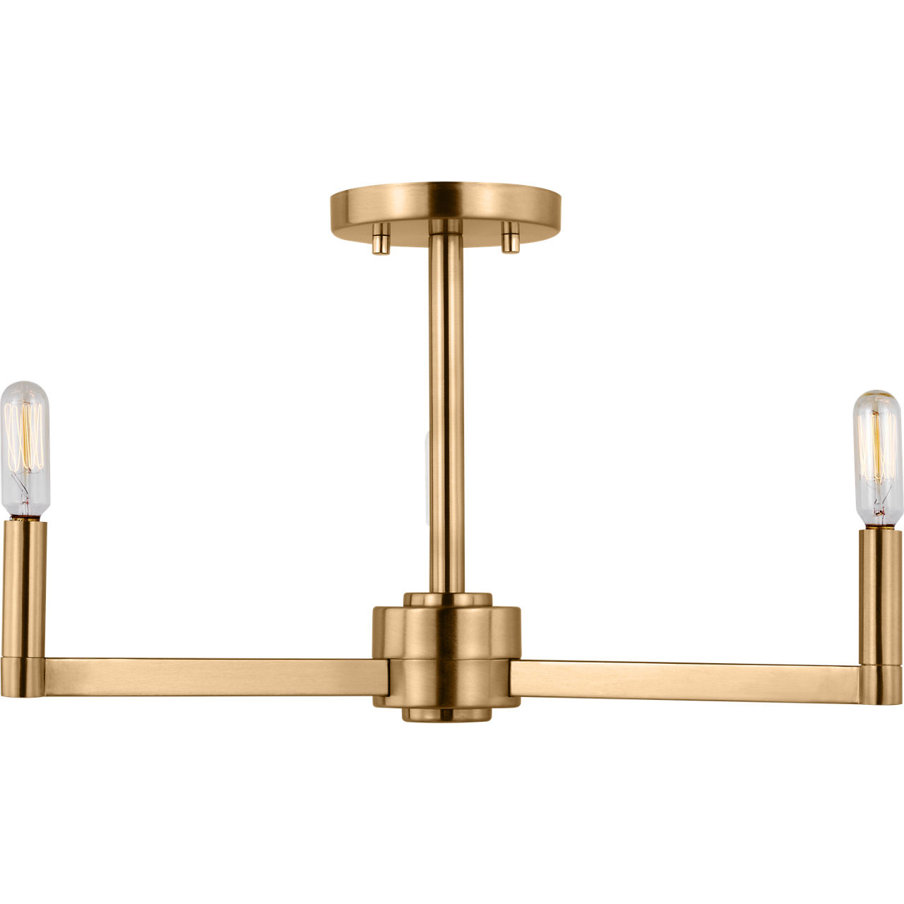 Fullton 3 Light 20 inch Satin Brass Semi-Flush Mount Ceiling Light