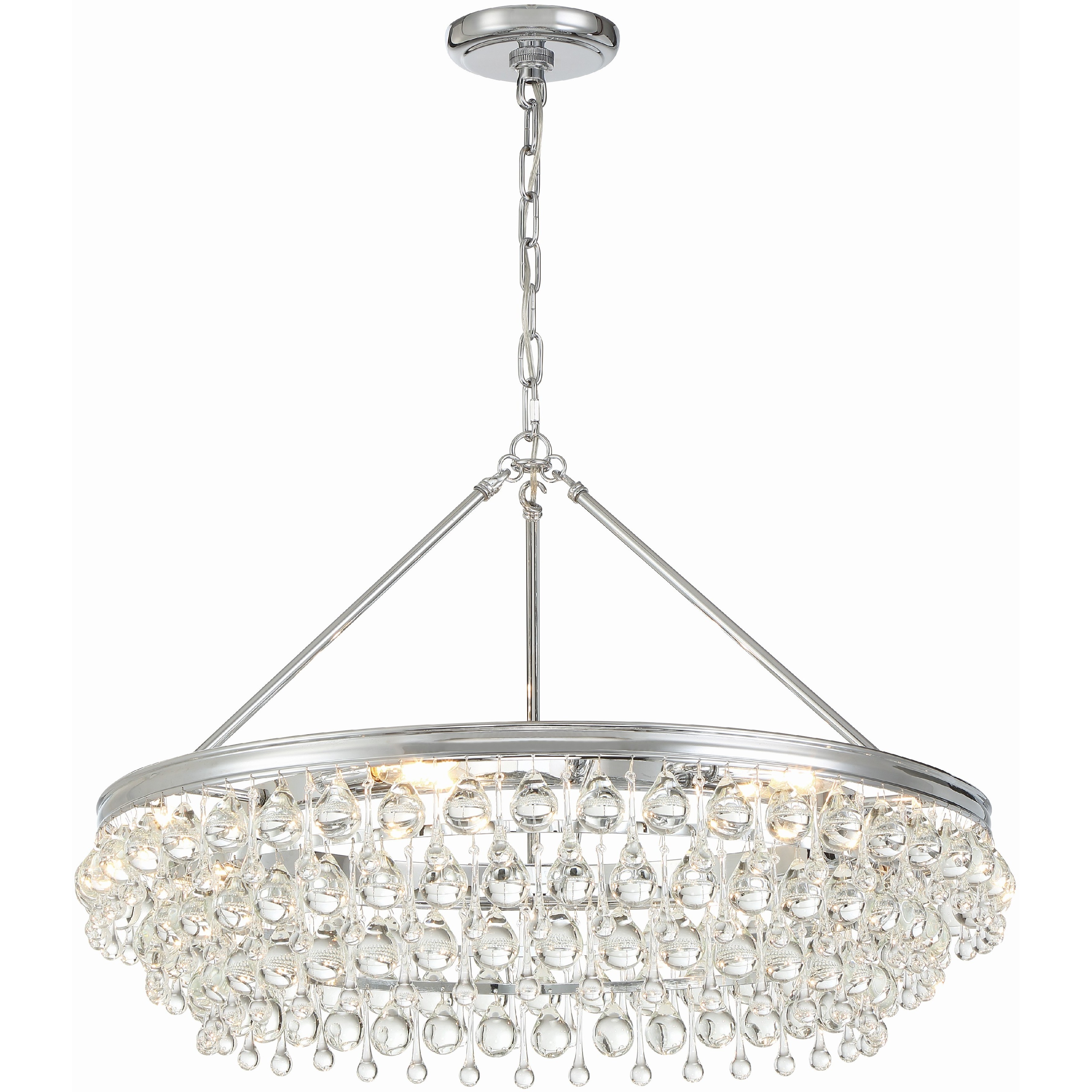 Calypso 6 Light 30 inch Polished Chrome Chandelier Ceiling Light
