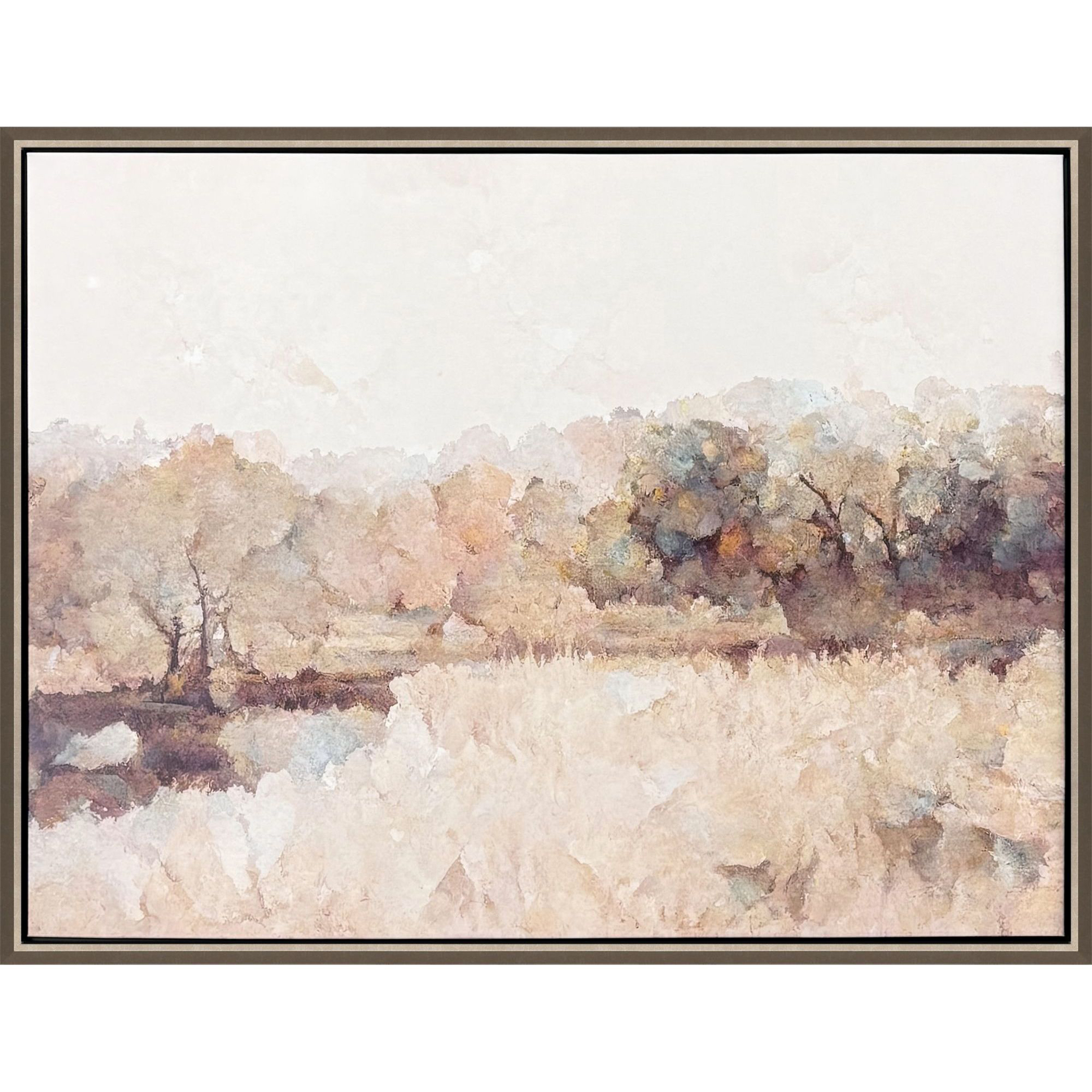 Serene Abstract Brown and Green and Neutral and Pink Canvas