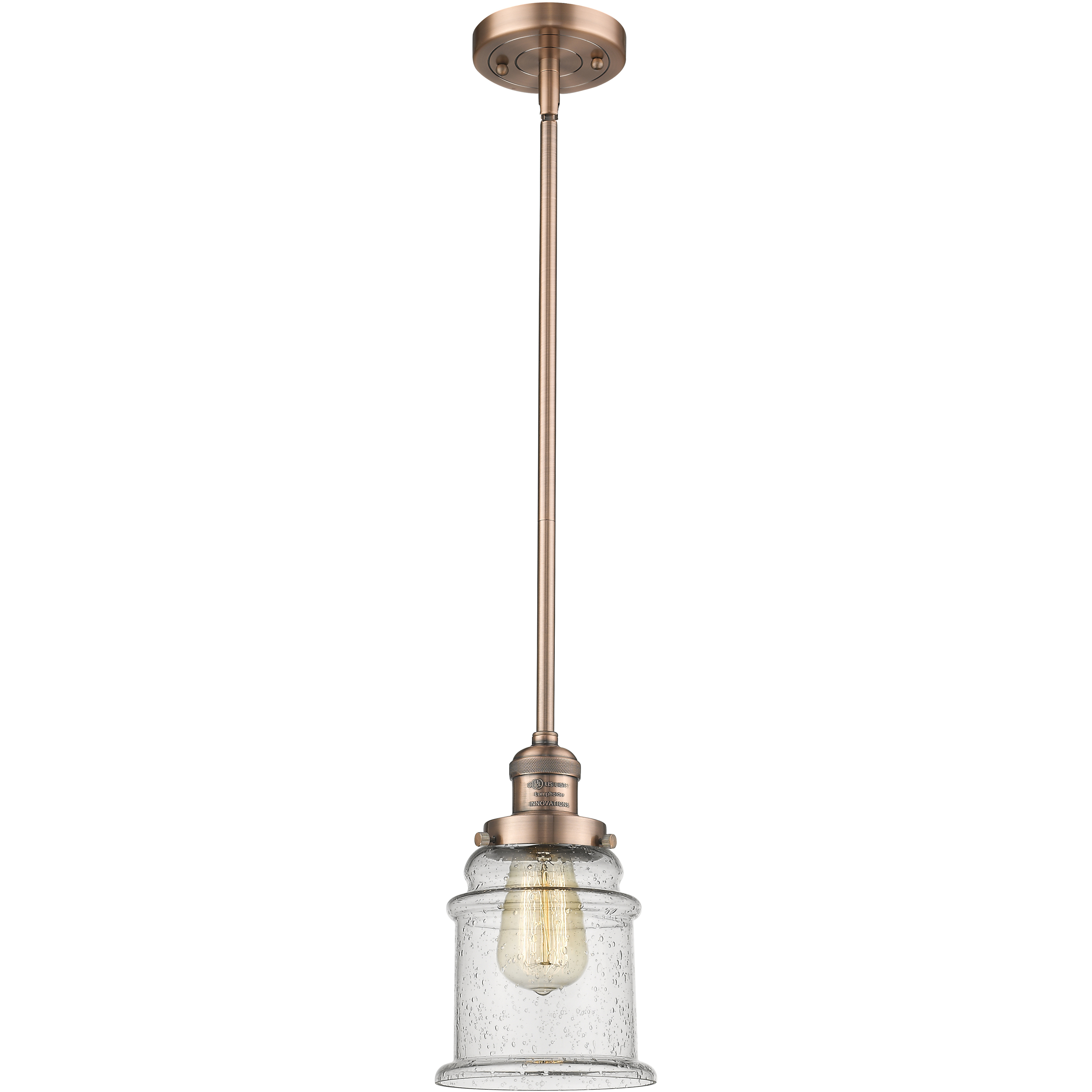 Franklin Restoration Canton 1 Light 6.5 inch Antique Copper Mini Pendant Ceiling Light in Incandescent, Seedy, Franklin Restoration
