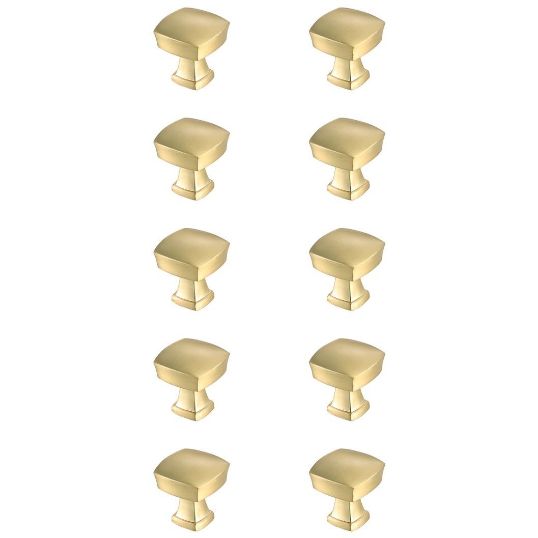 Irvin Brushed Gold Hardware Cabinet Knob in Antique Brass, Set of 10