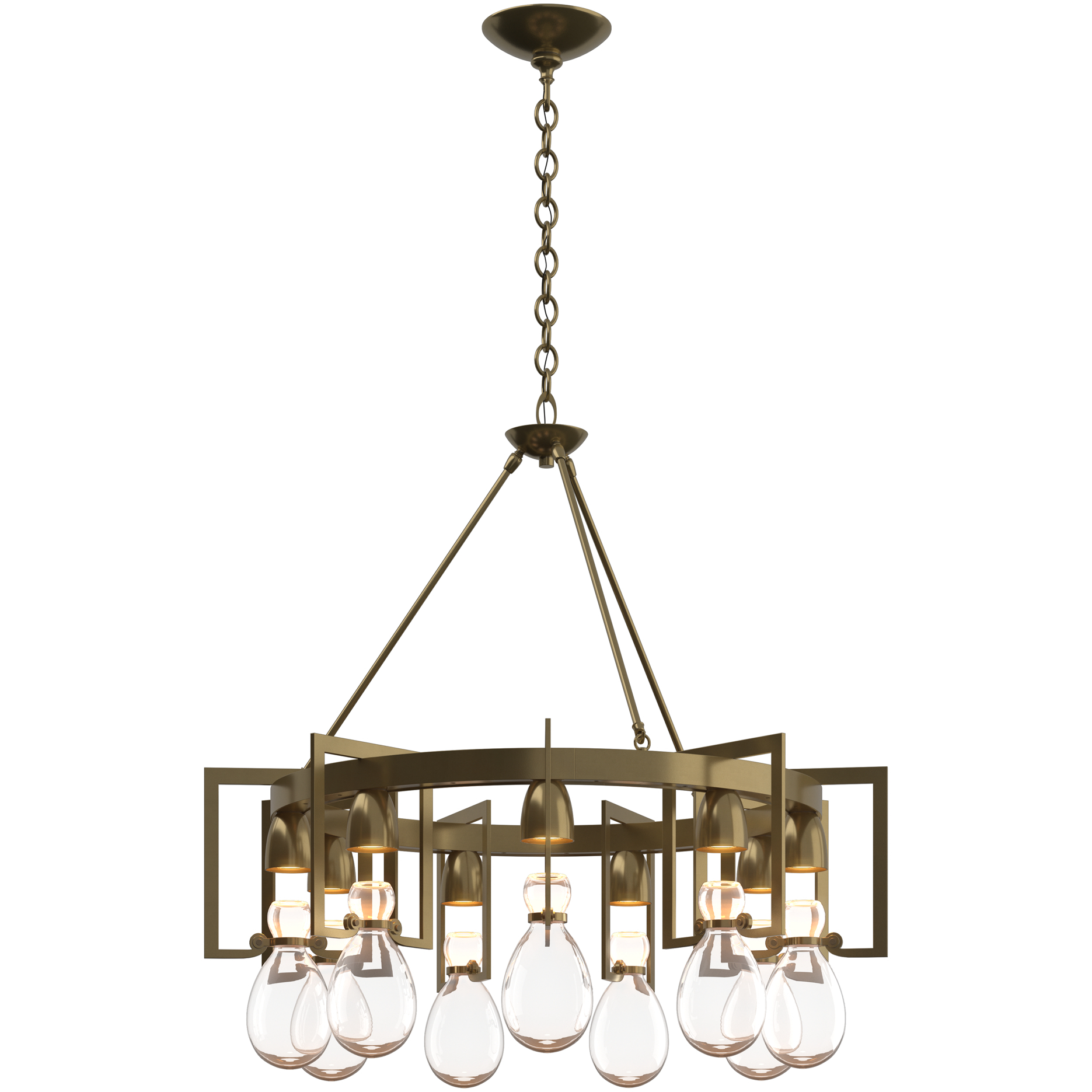 Apothecary 9 Light 34.9 inch Modern Brass Chandelier Ceiling Light, Circular