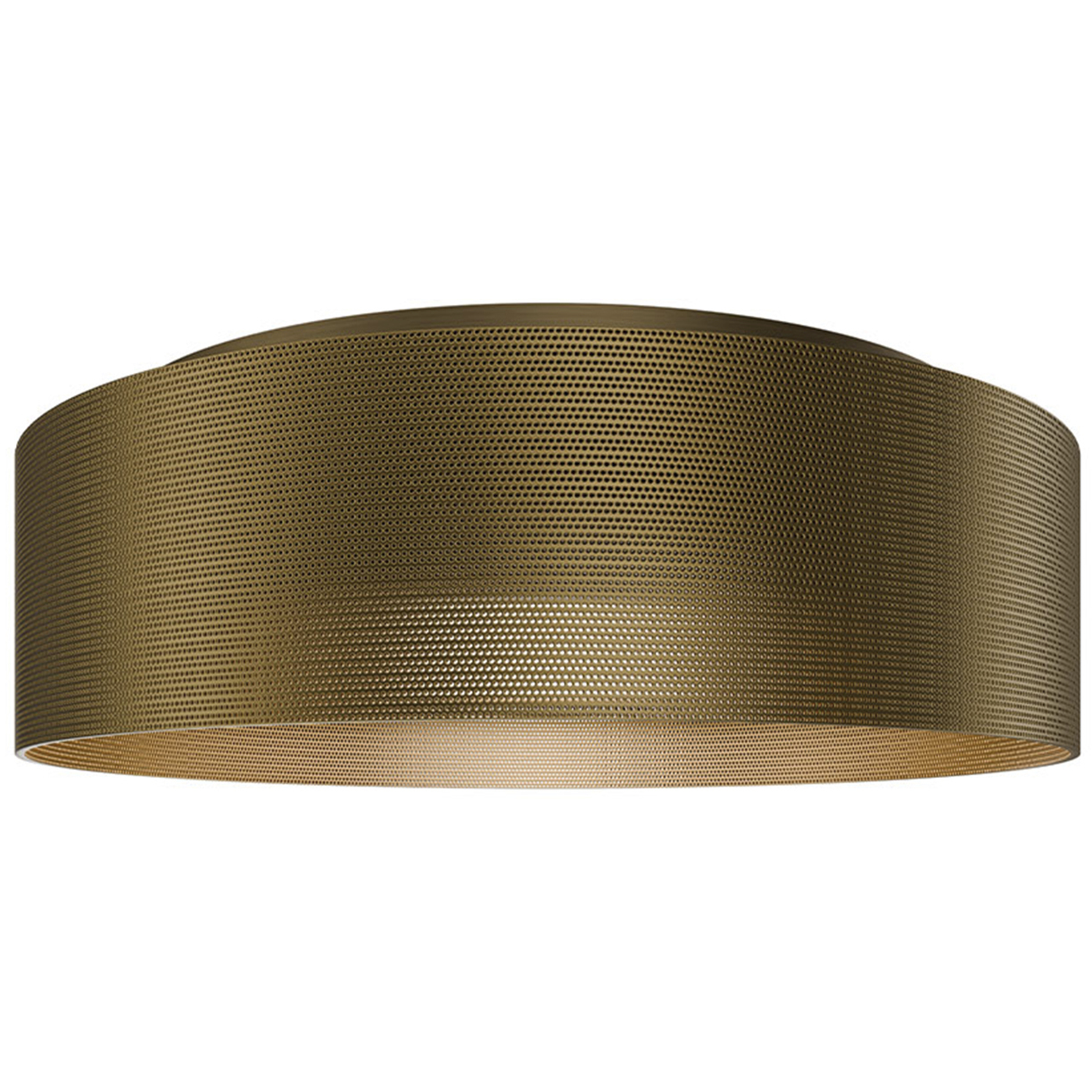 Grille LED 12 inch Aged Brass Flush Mount Ceiling Light in 3000K, dweLED
