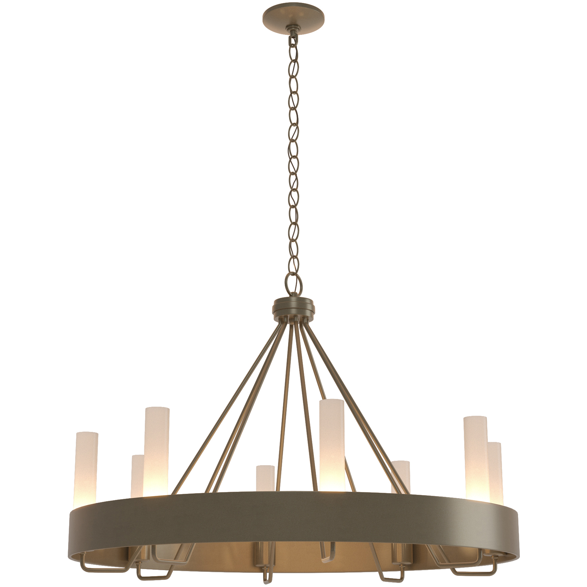Banded Ring 8 Light 32 inch Soft Gold Chandelier Ceiling Light in Frosted