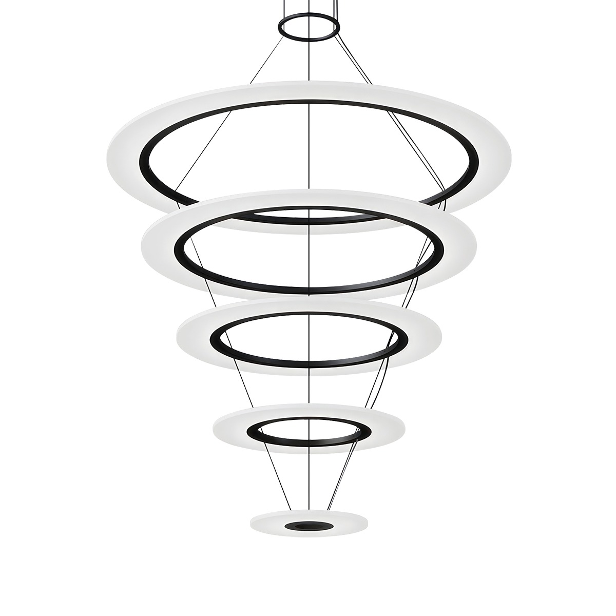 Arctic Rings LED 37.25 inch Satin Black Ring Pendant Ceiling Light