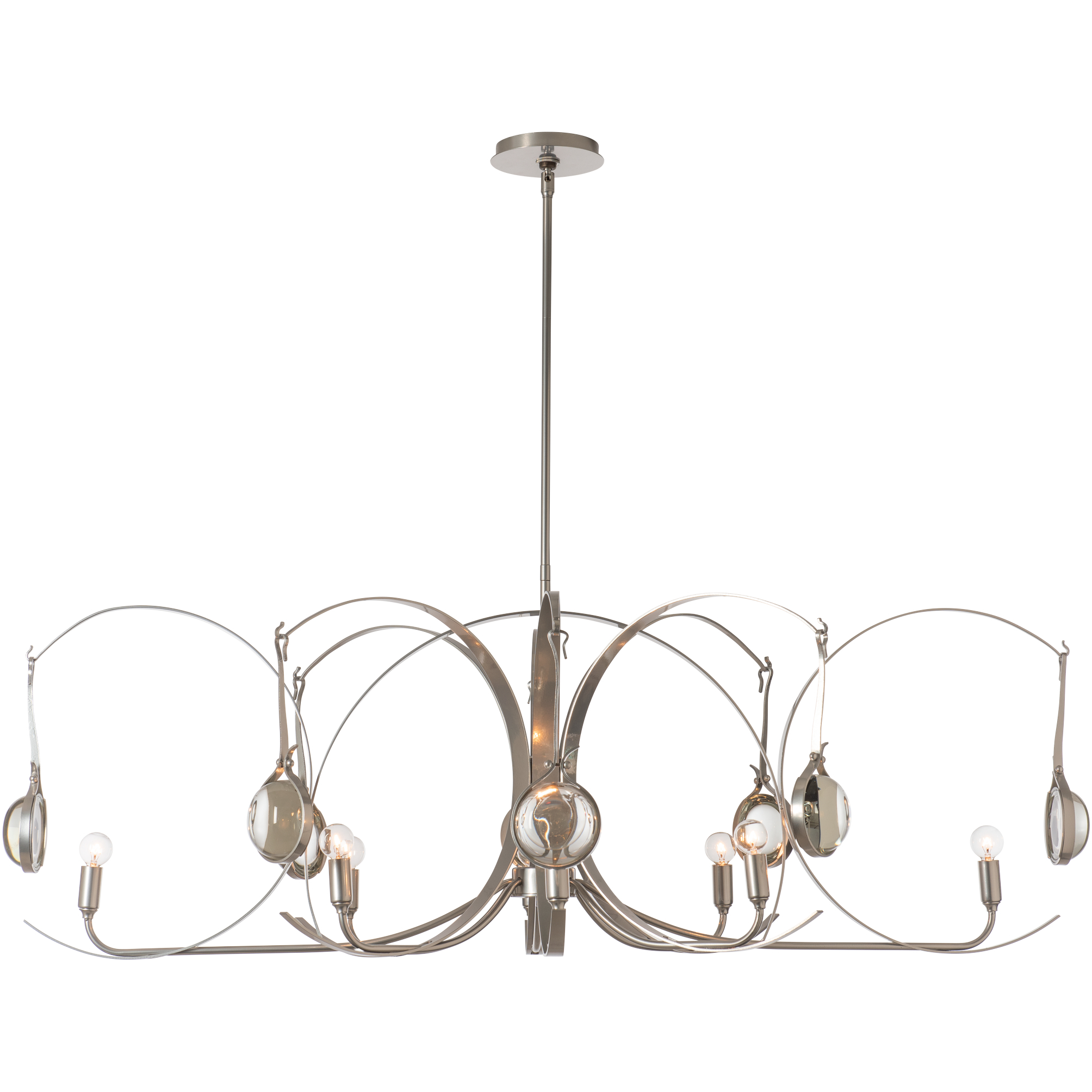 Optic 8 Light 50.6 inch Oil Rubbed Bronze and Natural Iron Oval Pendant Ceiling Light - Open Box