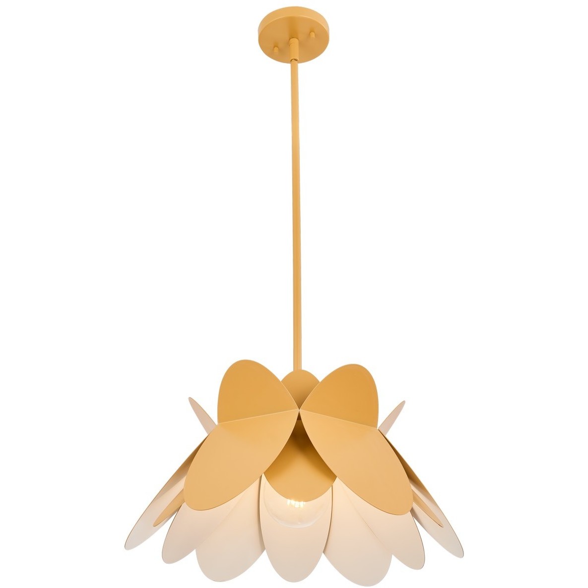 Flor 1 Light 18 inch White and Yellow Pendant Ceiling Light