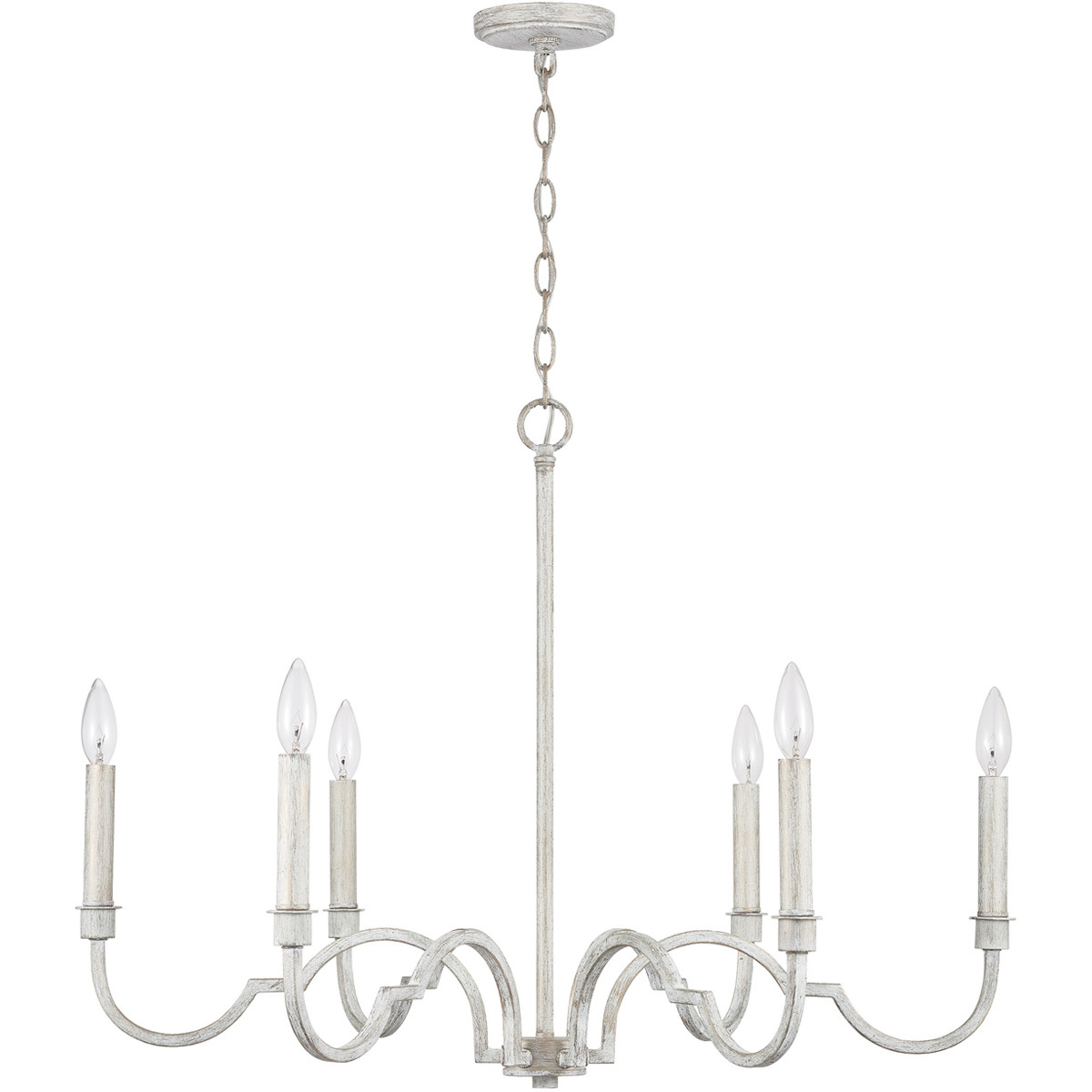 Demi 6 Light 32 inch Winter White Chandelier Ceiling Light