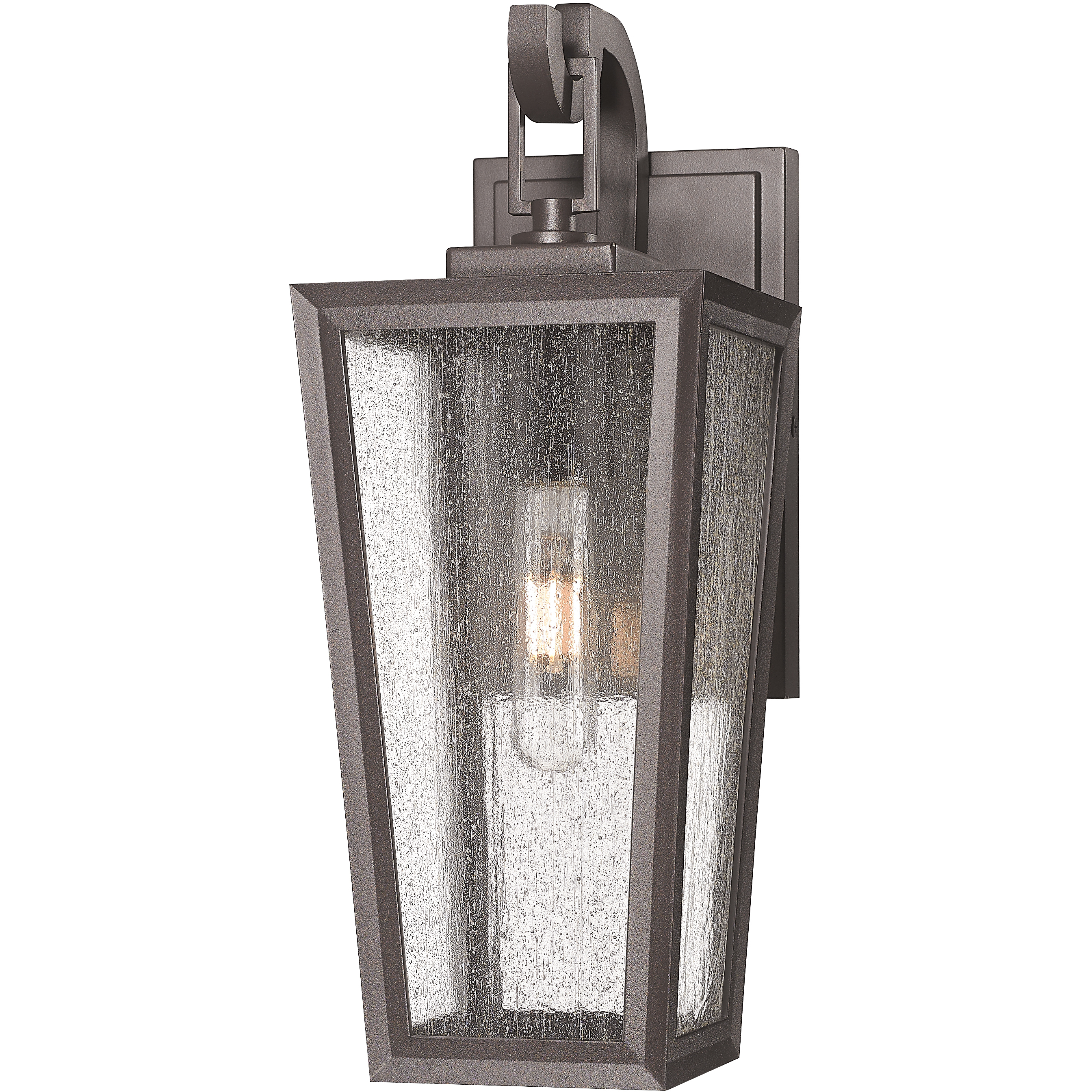 Madison 1 Light 14.38 inch Bronze Outdoor Sconce in Seedy Glass