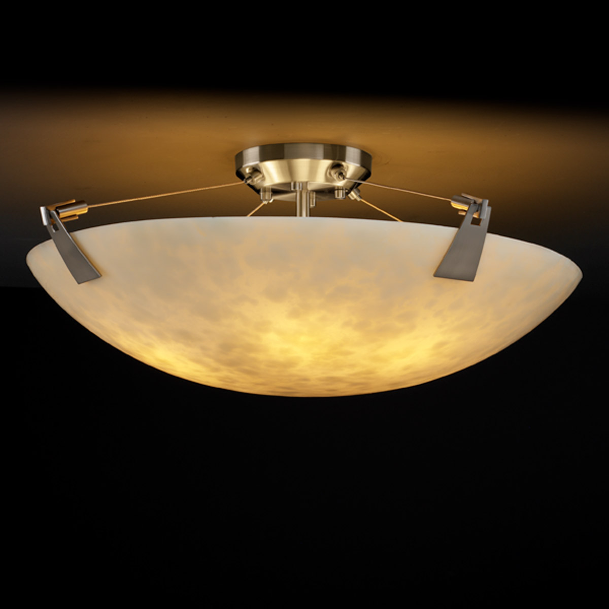 Clouds 8 Light 21 inch Brushed Nickel Semi-Flush Bowl Ceiling Light in Round Bowl, Incandescent