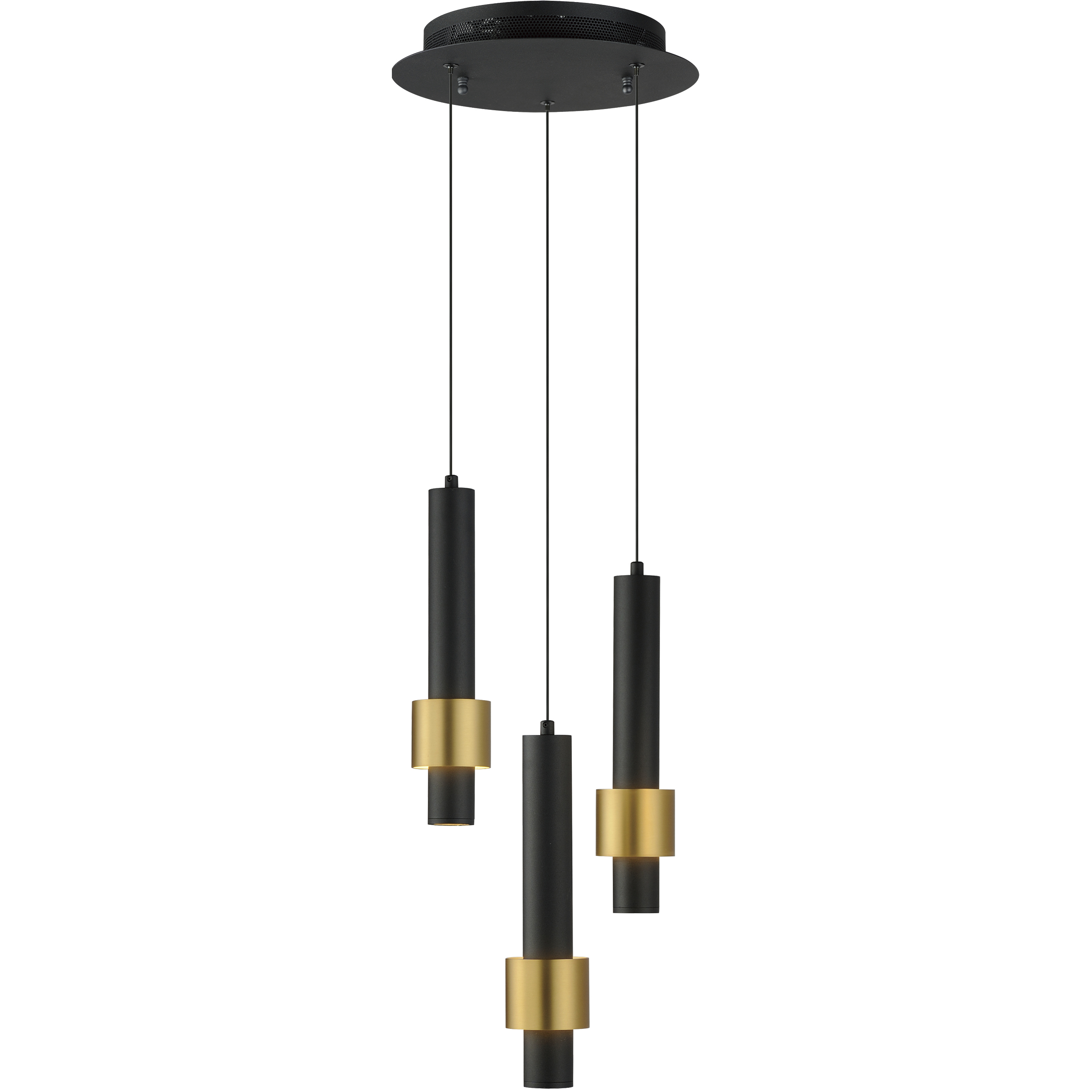 Reveal LED 11 inch Black and Gold Multi-Light Pendant Ceiling Light in Black/Gold