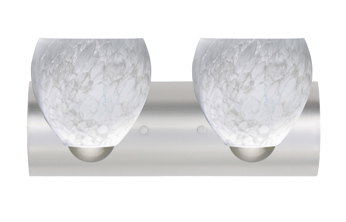 Bolla LED 22.44 inch Satin Nickel Vanity Lighting Wall Light in Carrera Glass