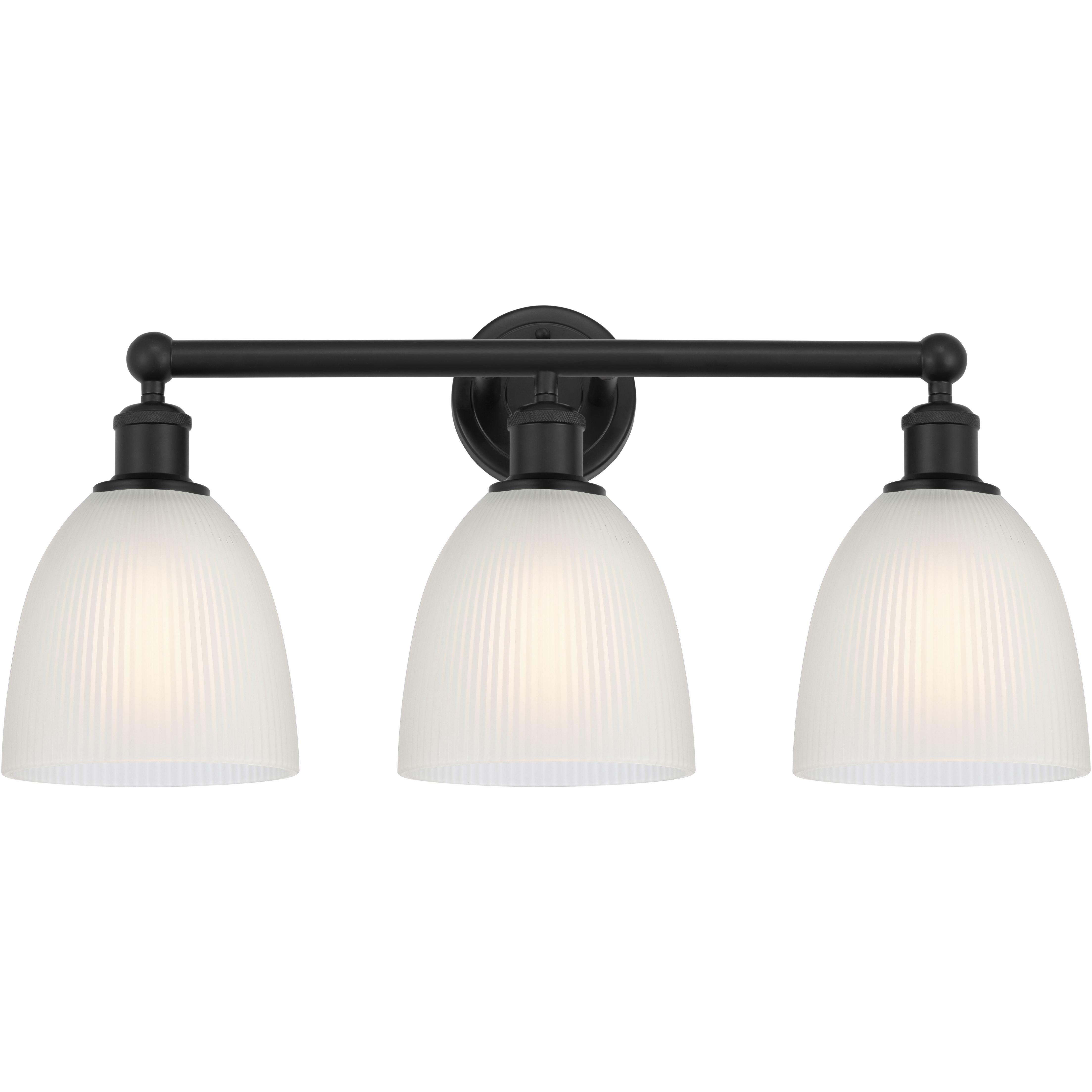 Edison Castile 3 Light 24 inch Matte Black Bath Vanity Light Wall Light in White