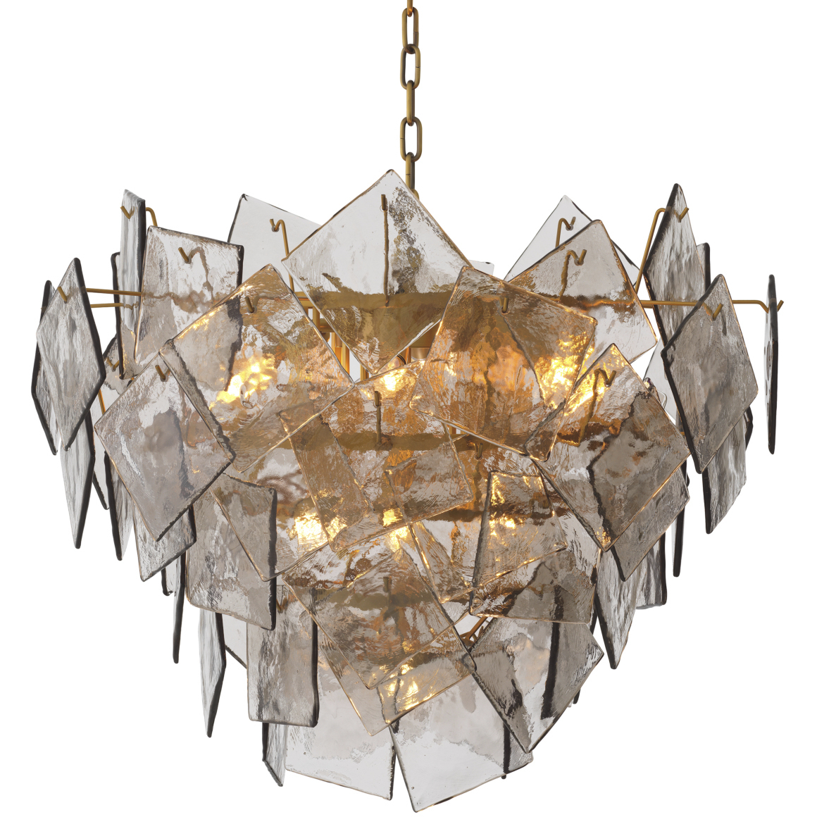 Biltmore 10 Light 31.5 inch Antique Brass and Light Smoke Glass Pendant Ceiling Light