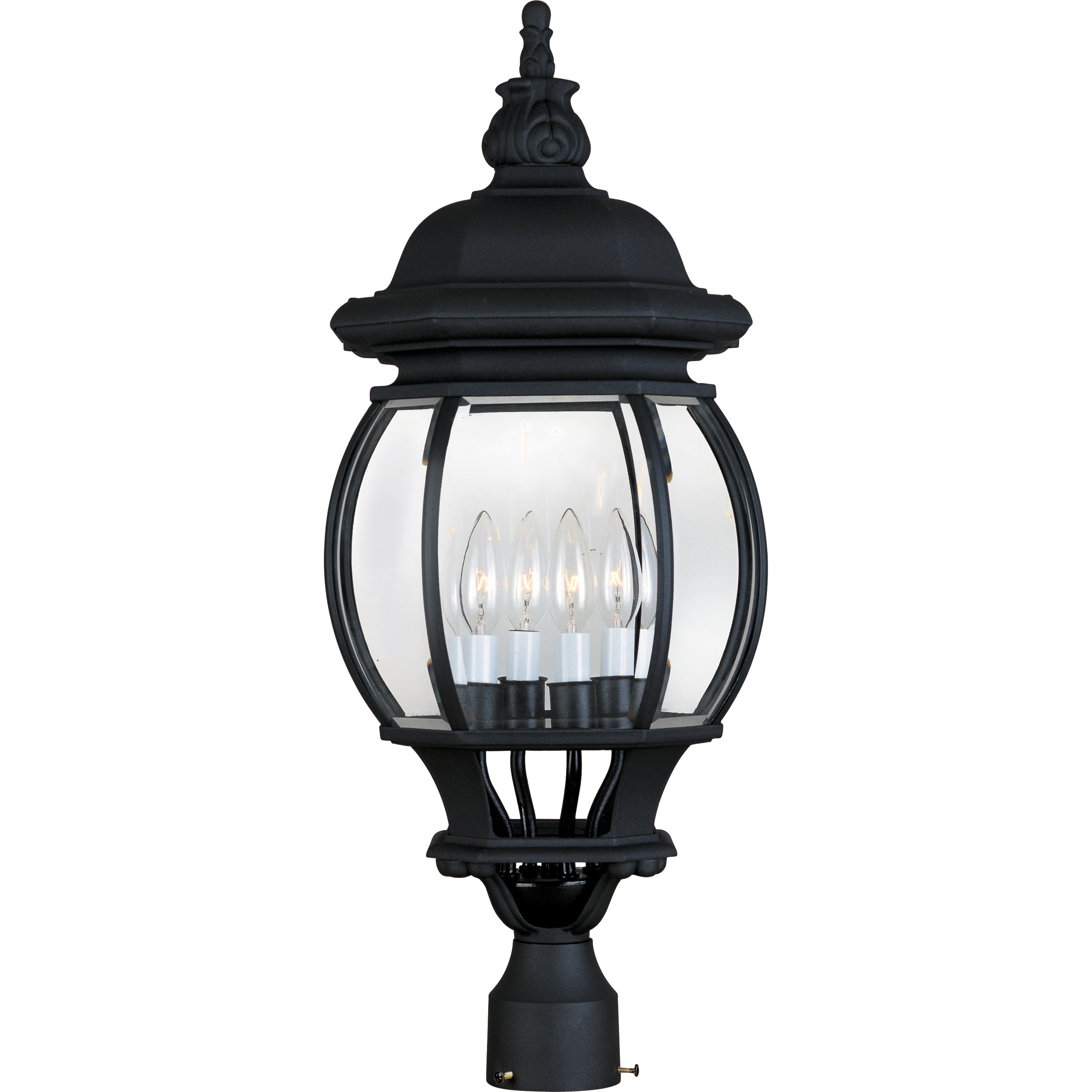 Crown Hill 4 Light 27 inch Black Outdoor Pole/Post Mount