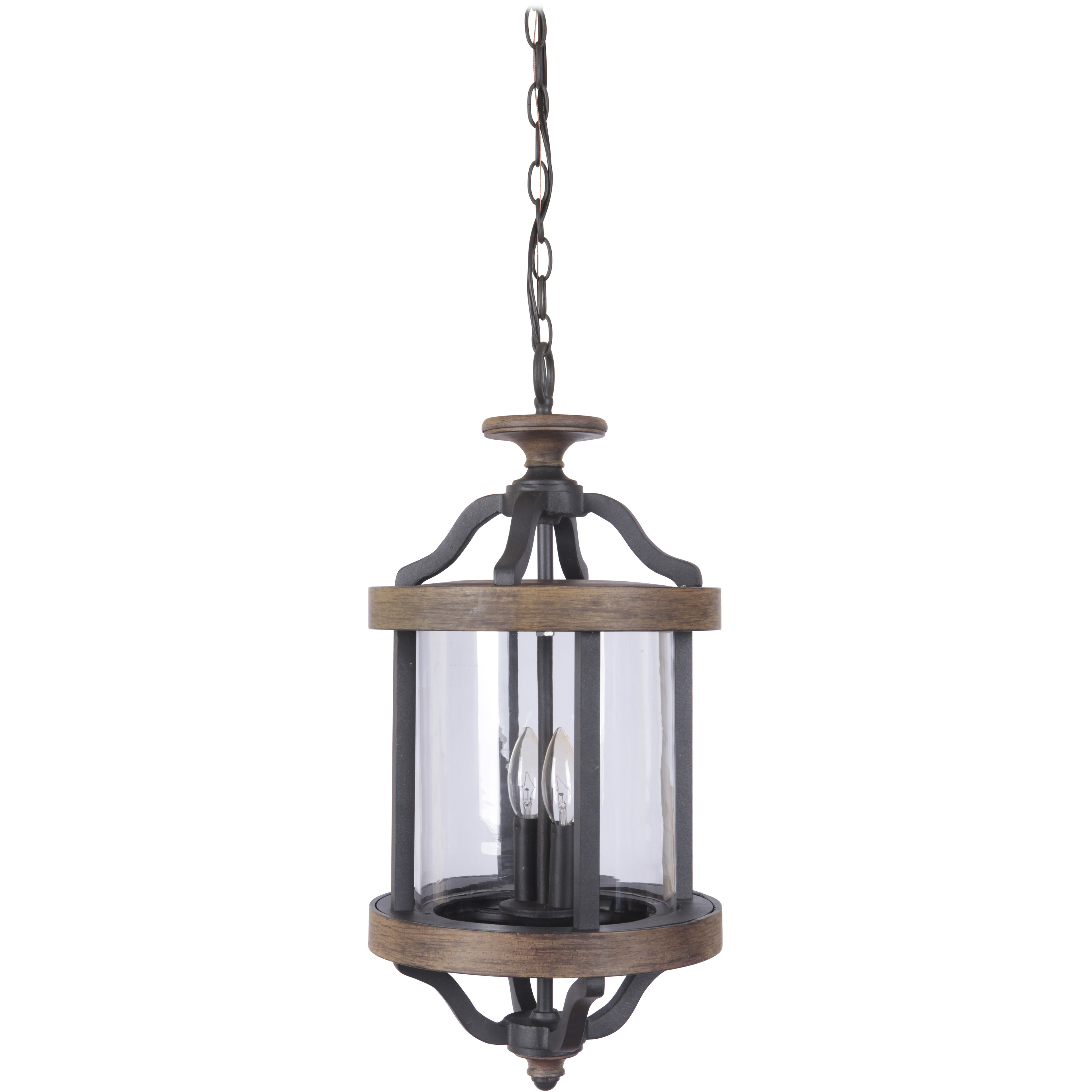 Ashwood 2 Light 10.9 inch Textured Black/Whiskey Barrel Outdoor Pendant