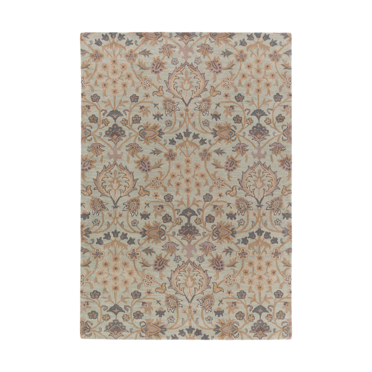 Castello 156 X 108 inch Blue and Brown Area Rug, Wool