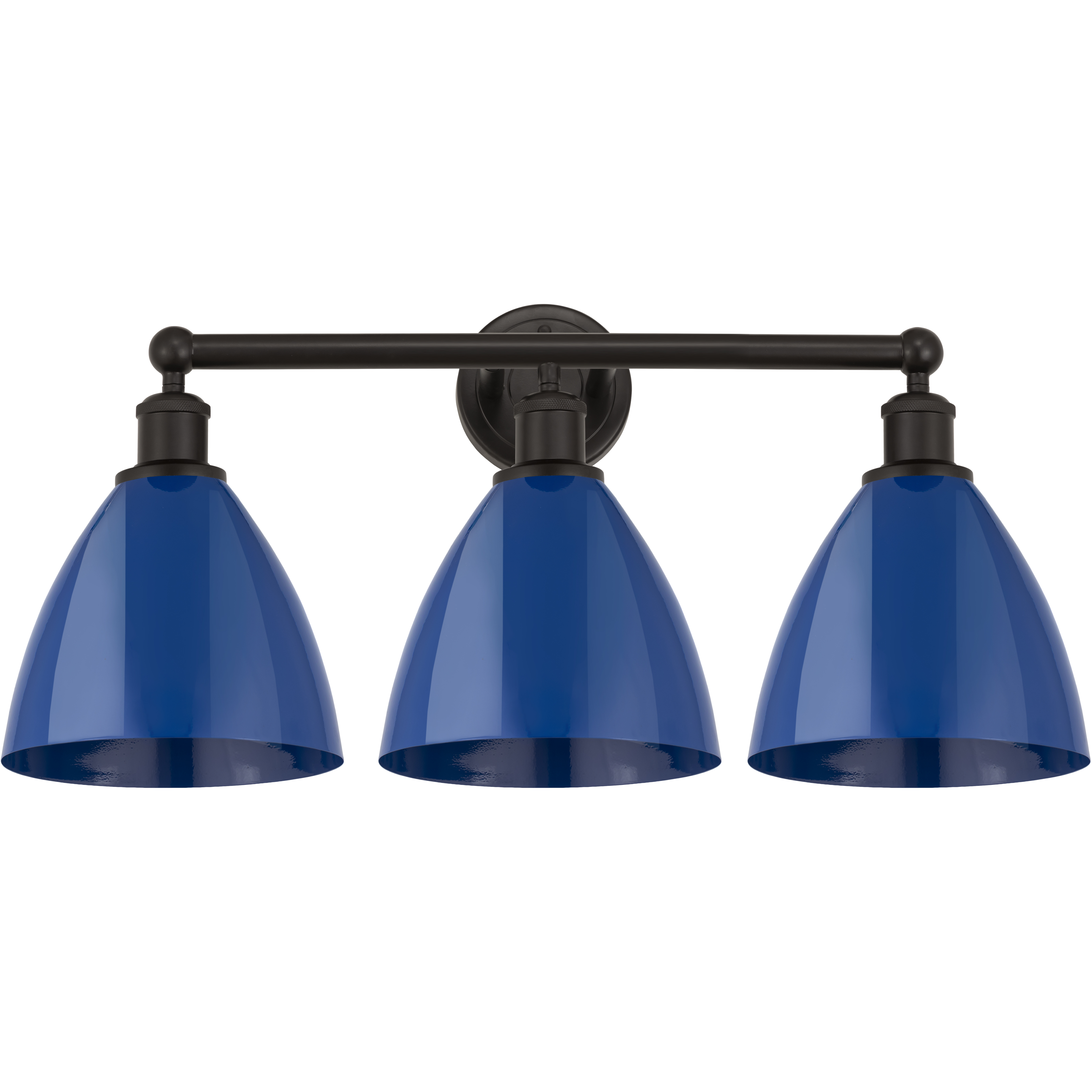 Edison Plymouth Dome 3 Light 26 inch Oil Rubbed Bronze Bath Vanity Light Wall Light in Blue