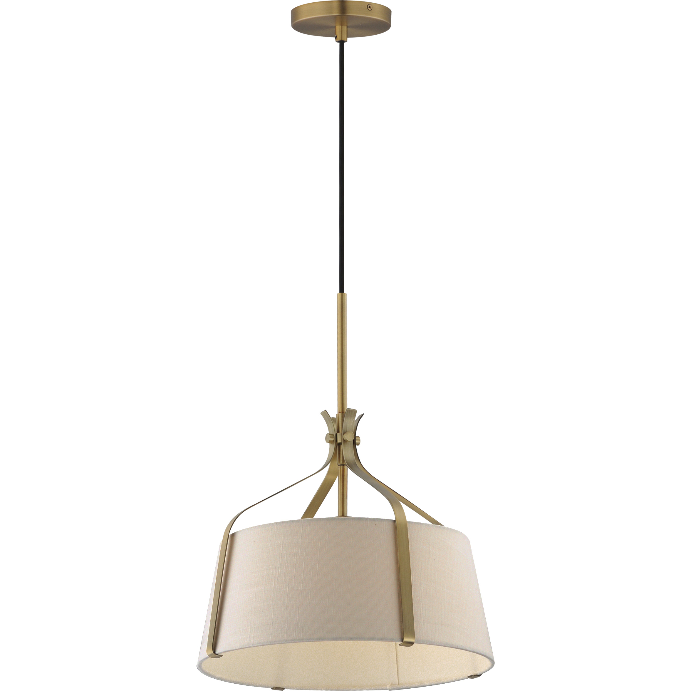 Bandera 1 Light 14.5 inch Natural Aged Brass Single Pendant Ceiling Light