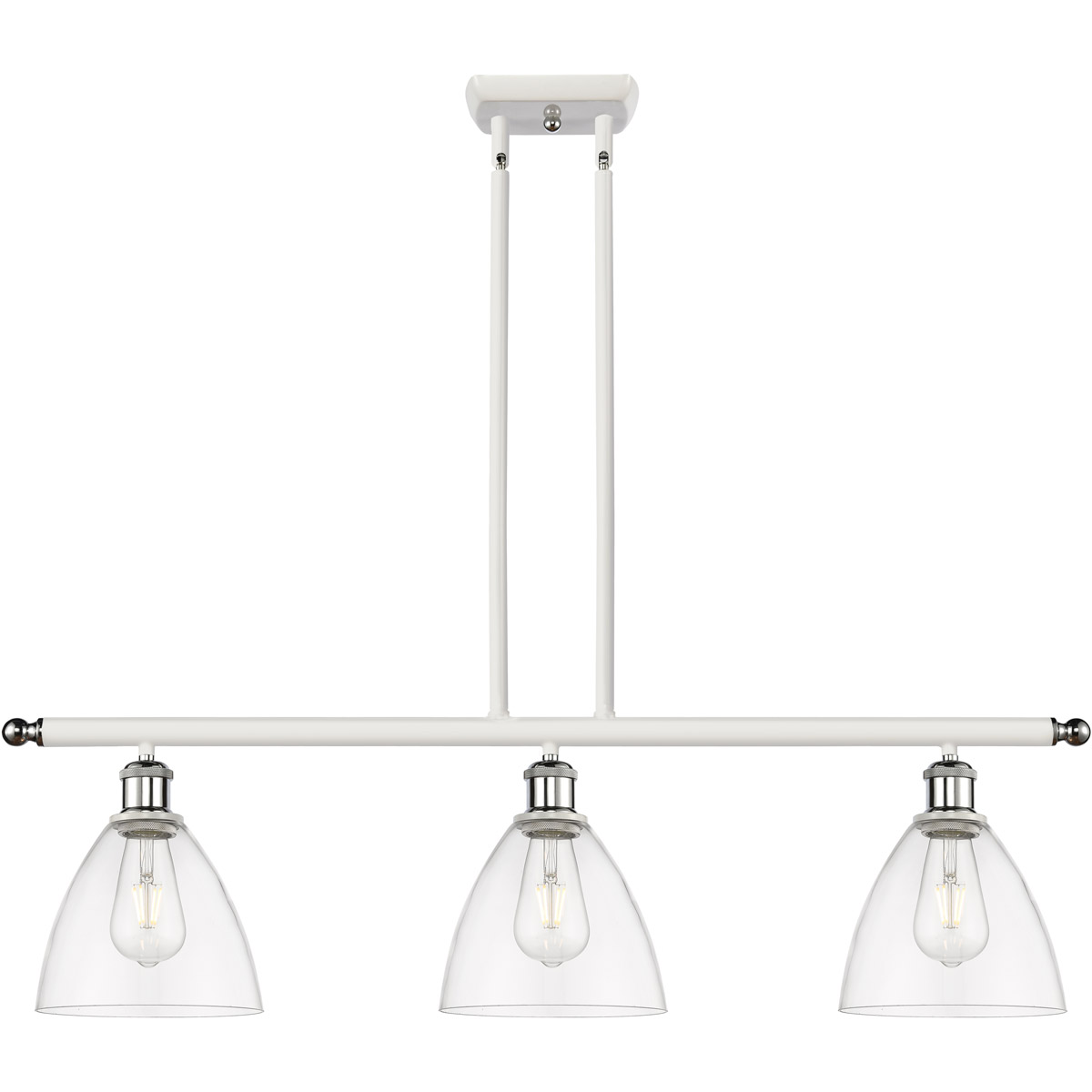 Ballston Ballston Dome LED 36 inch White and Polished Chrome Island Light Ceiling Light in Clear Glass