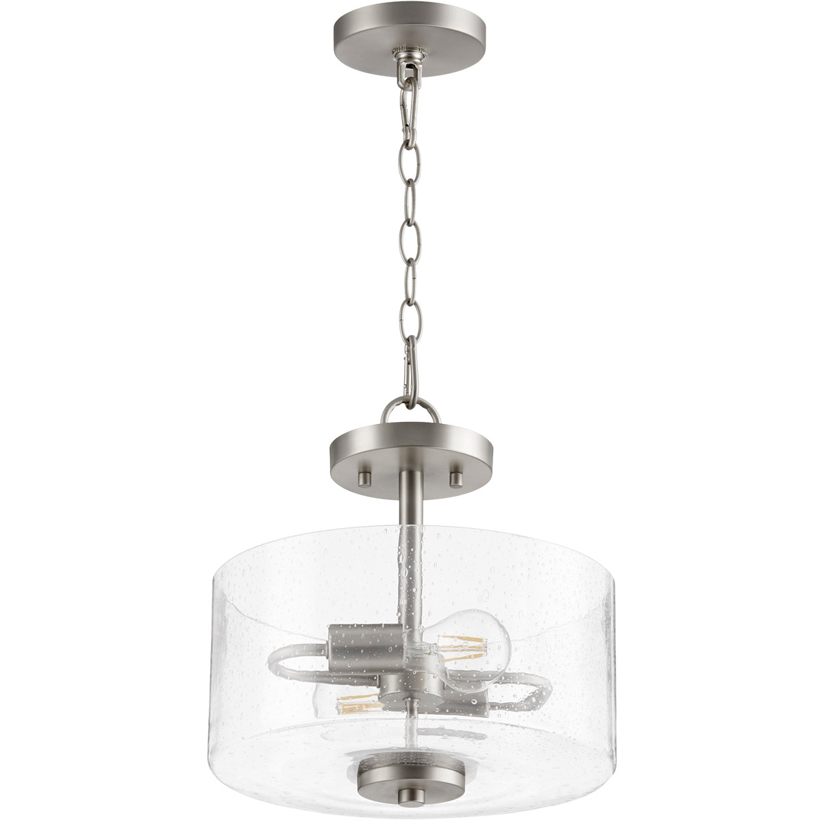 Dakota 2 Light 12 inch Satin Nickel Dual Mount Ceiling Light