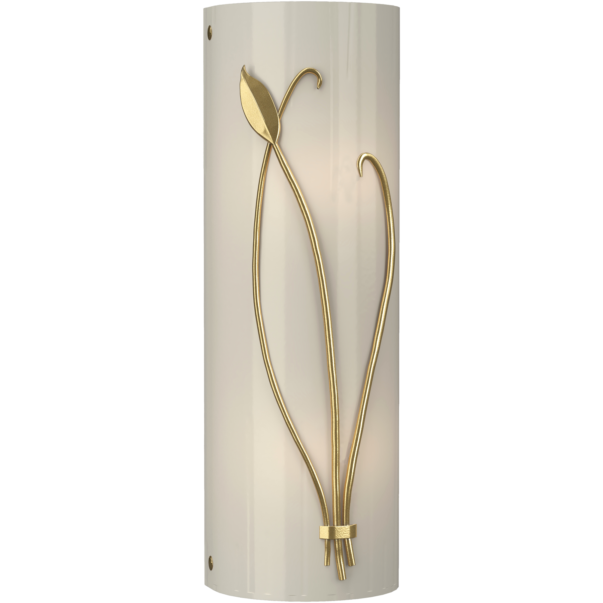 Forged Leaf and Stem 2 Light 5.5 inch Modern Brass Sconce Wall Light in Ivory Art, Right
