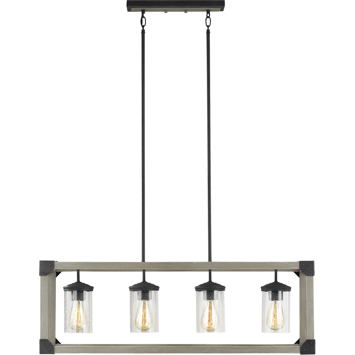 Dunning 4 Light 36 inch Driftwood Gray Linear Chandelier Ceiling Light