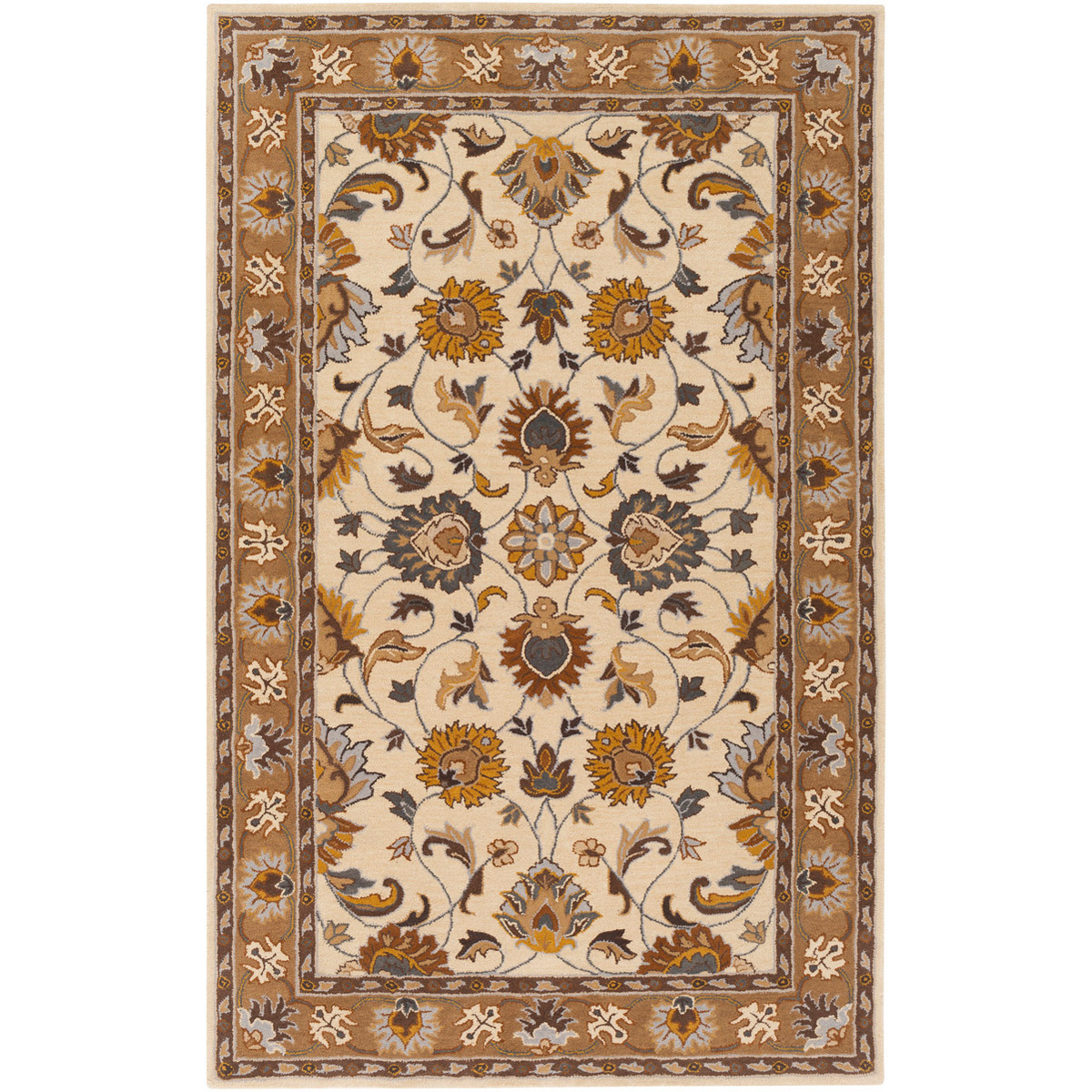 Caesar 36 X 24 inch Mustard/Light Gray/Dark Brown/Charcoal/Camel/Beige Rugs