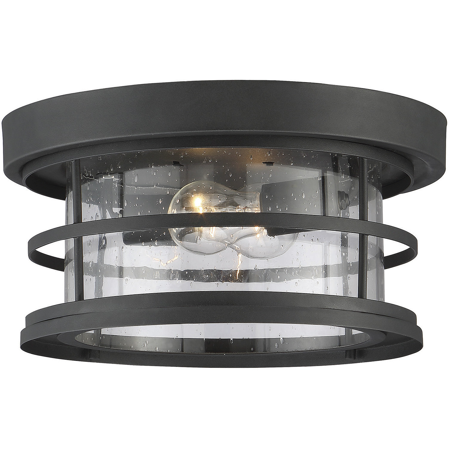 Barrett 2 Light 13 inch Black Outdoor Flush Mount