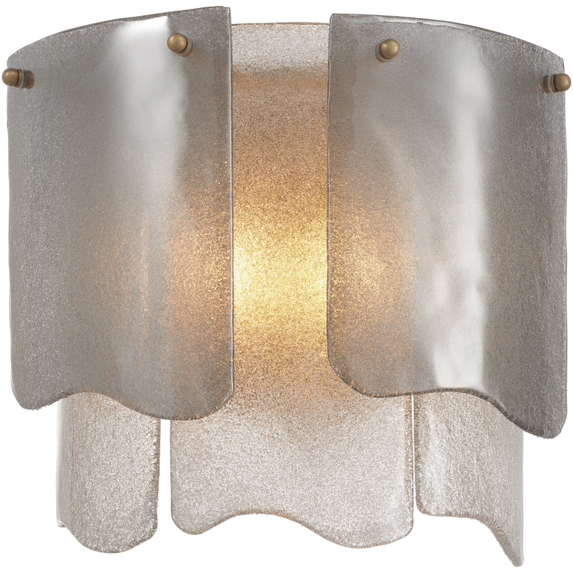 Asinara 2 Light 15.35 inch Antique Brass and Smoke Glass Wall Lamp Wall Light