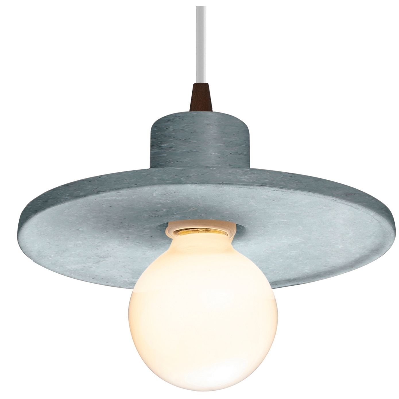 Radiance Collection 1 Light 8 inch Concrete Pendant Ceiling Light in White Cord, Dark Bronze