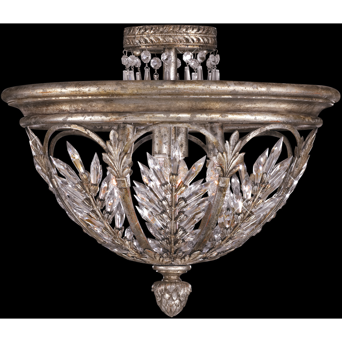 Winter Palace 3 Light 18 inch Silver Semi-Flush Mount Ceiling Light