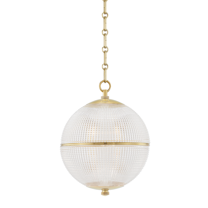 Sphere No. 3 1 Light 13 inch Aged Brass Pendant Ceiling Light, Small