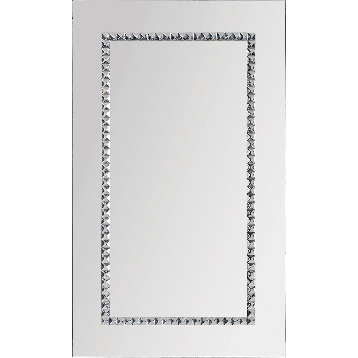 Embedded Jewels 40 X 24 inch Chrome Wall Mirror